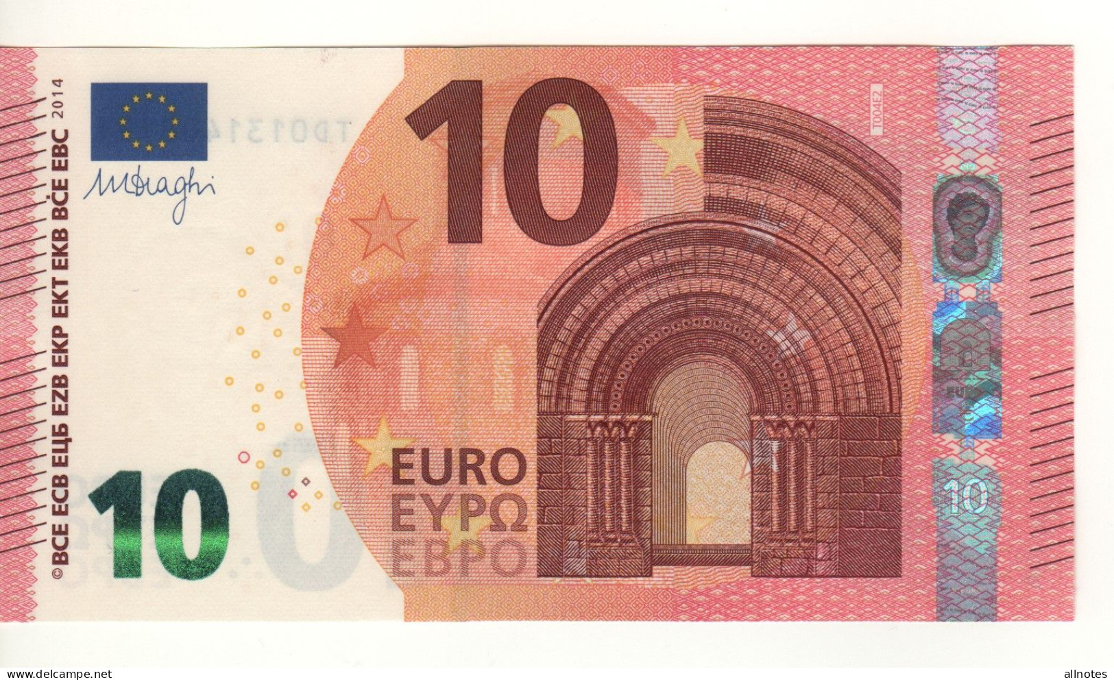 10 EURO  "TD" Irlanda    DRAGHI     T 004 E2   TD0131408182   /  FDS - UNC - 10 Euro