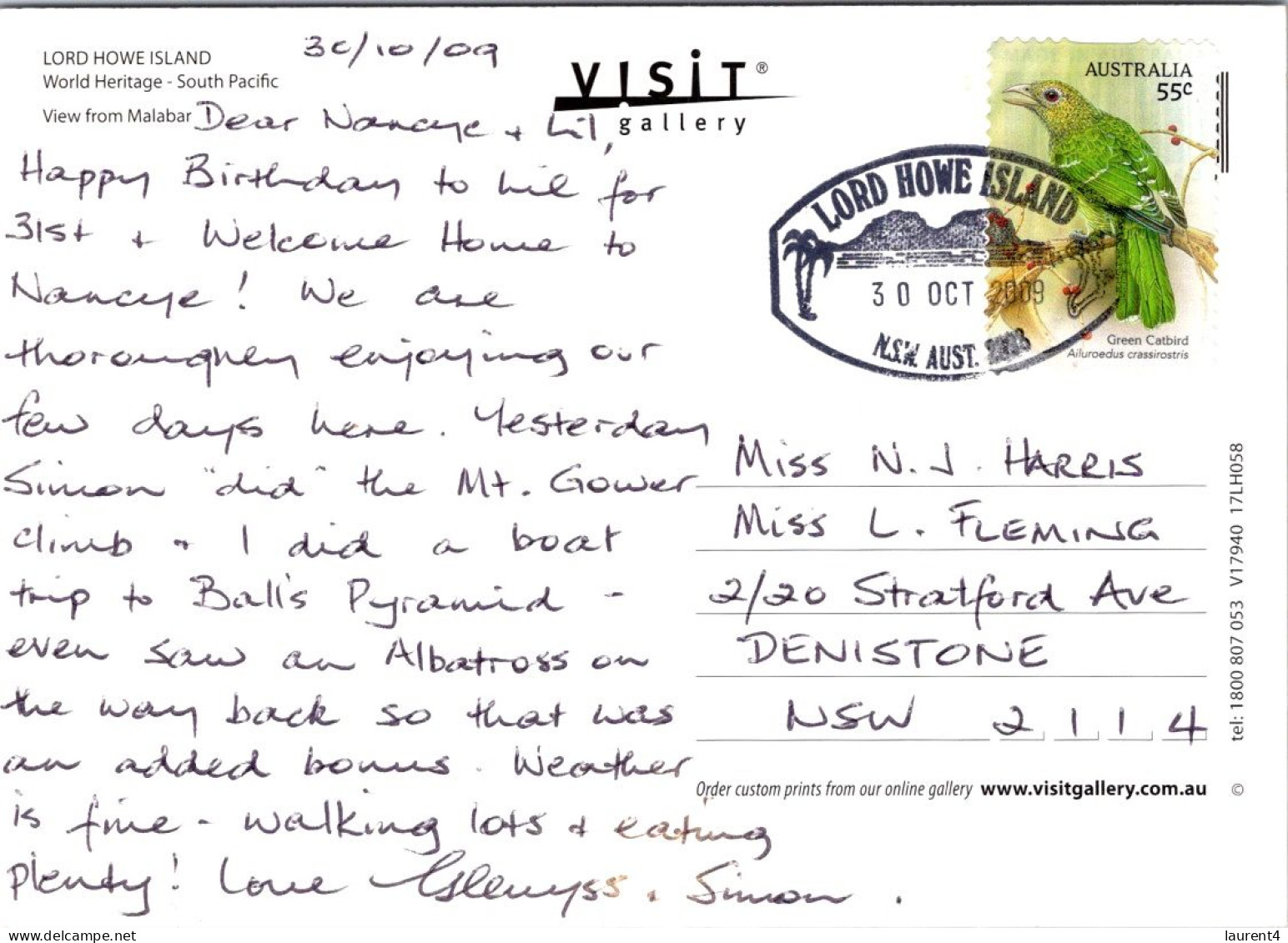 12-2-2024 (3   X 51 Australia - NSW - Lord Howe Island (with Bird Stamp And Lord Howe Island Special Postmark 2009) - Other & Unclassified