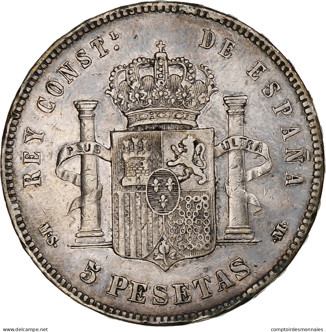 Espagne, Alfonso XII, 5 Pesetas, 1885, Madrid, Argent, TTB, KM:688 - Premières Frappes