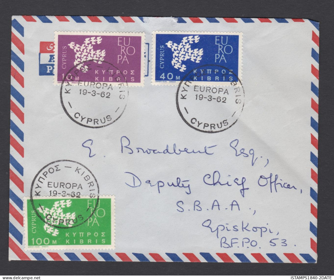 00410/ Cyprus First Day Cover Unofficial Europa 1962 - Lettres & Documents