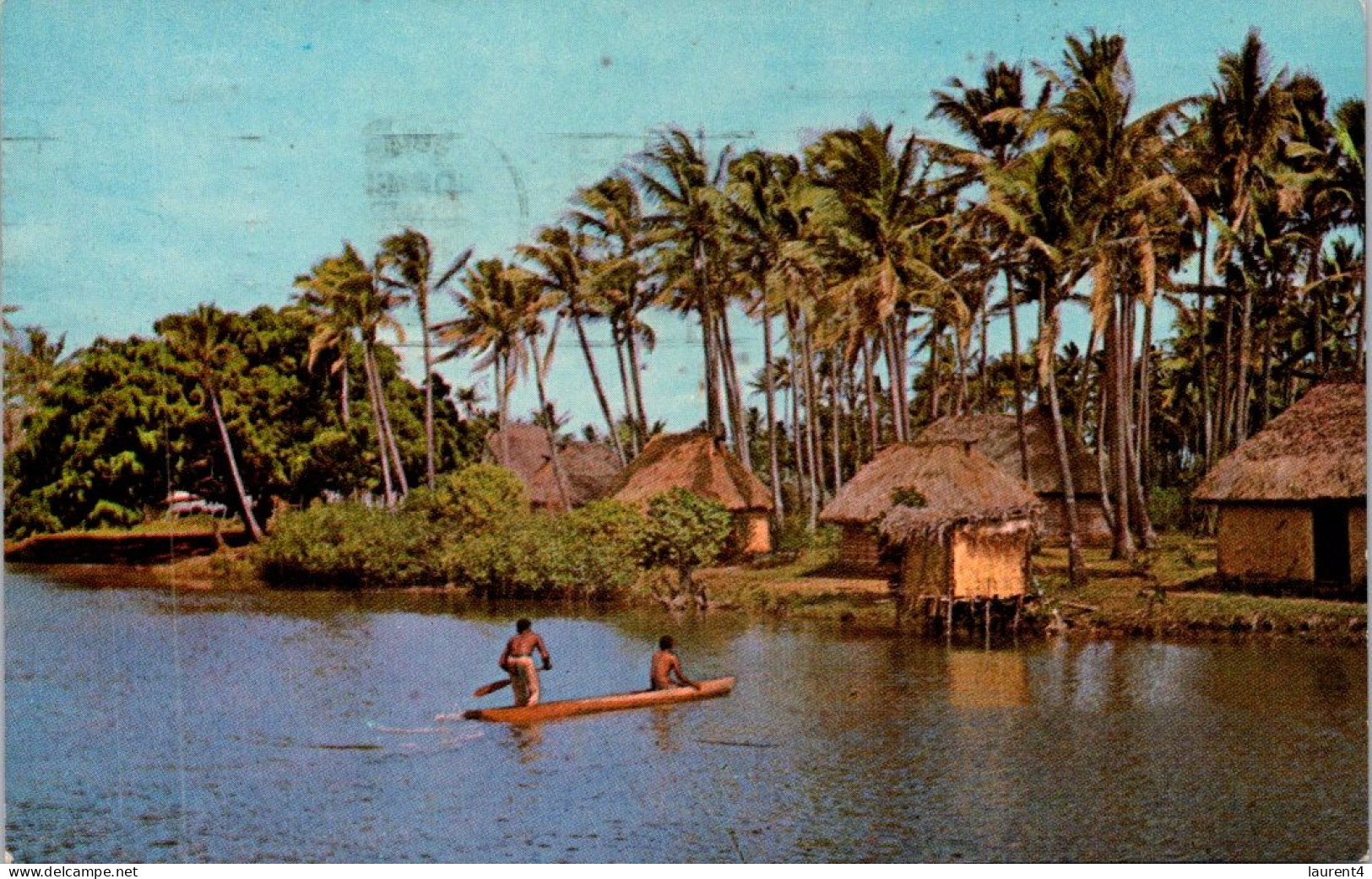 11-2-2024 (3  X 53) Fiji (posted To Australia With Fish Stamp) River & Village - Fidji