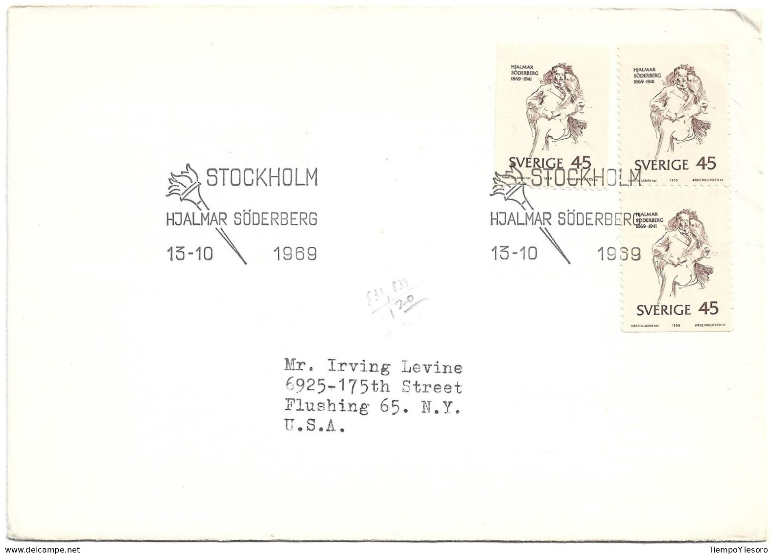 Correspondence - Sweden, Hjalmar Soderberg Stamps, 1969, N°860 - Brieven En Documenten
