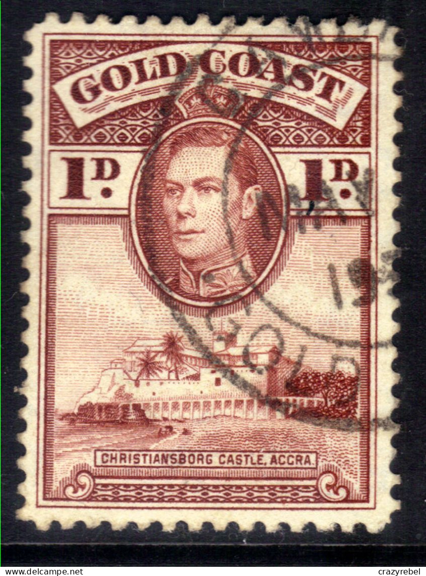 Gold Coast 1938 - 43 KGV1  1d Red Brown Used SG 121a ( M855 ) - Gold Coast (...-1957)