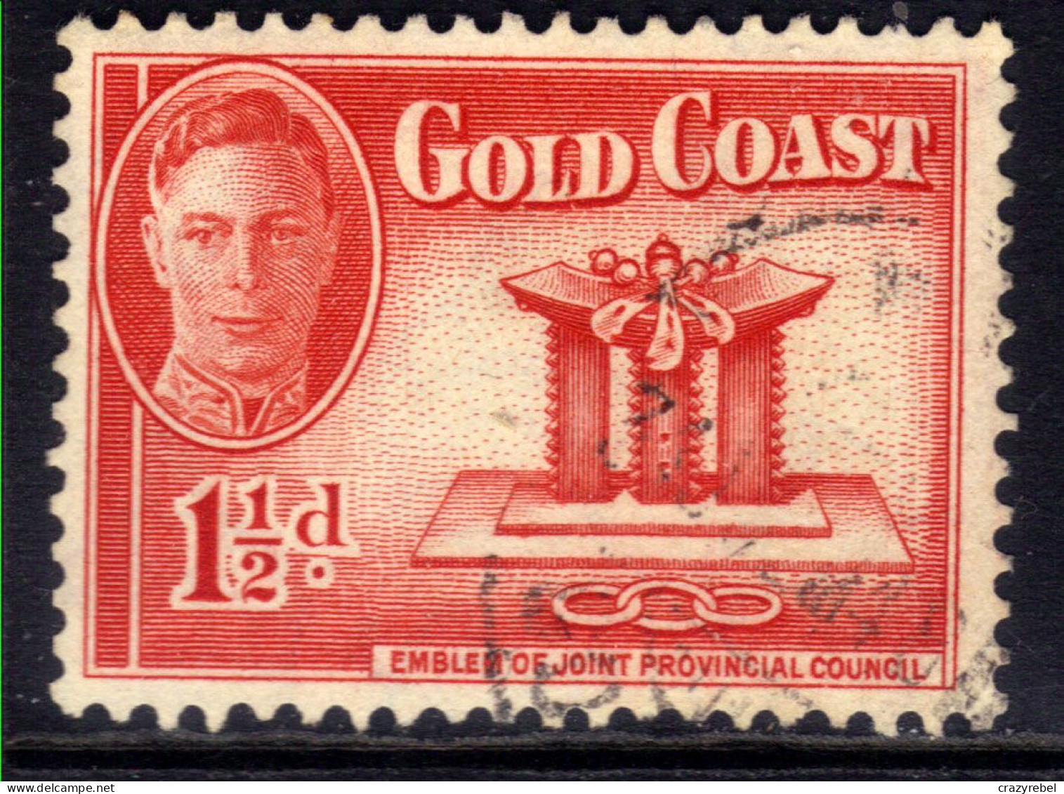 Gold Coast 1948  KGV1  1 1/2d Scarlet Used SG 137 ( 602 ) - Gold Coast (...-1957)