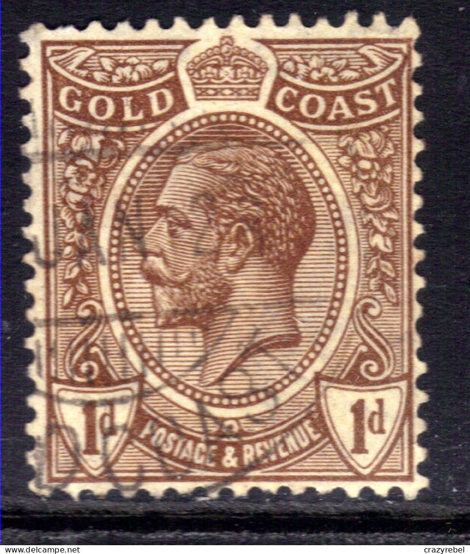 Gold Coast 1921 KGV 1d Chocolate Brown Used SG 87 ( M1398 ) - Goudkust (...-1957)