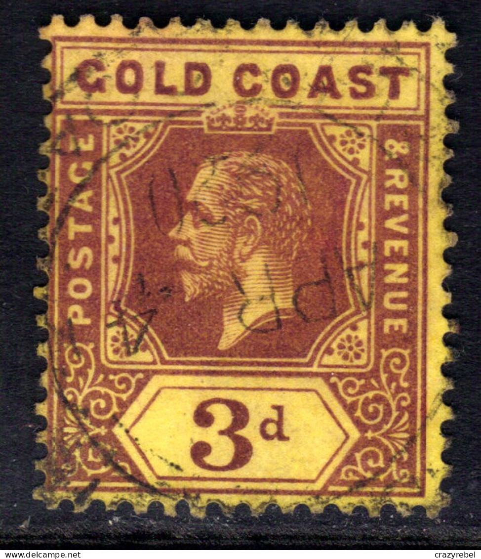 Gold Coast 1913 - 21 KGV 3d Purple Yellow Used SG 77 ( M1201 ) - Gold Coast (...-1957)