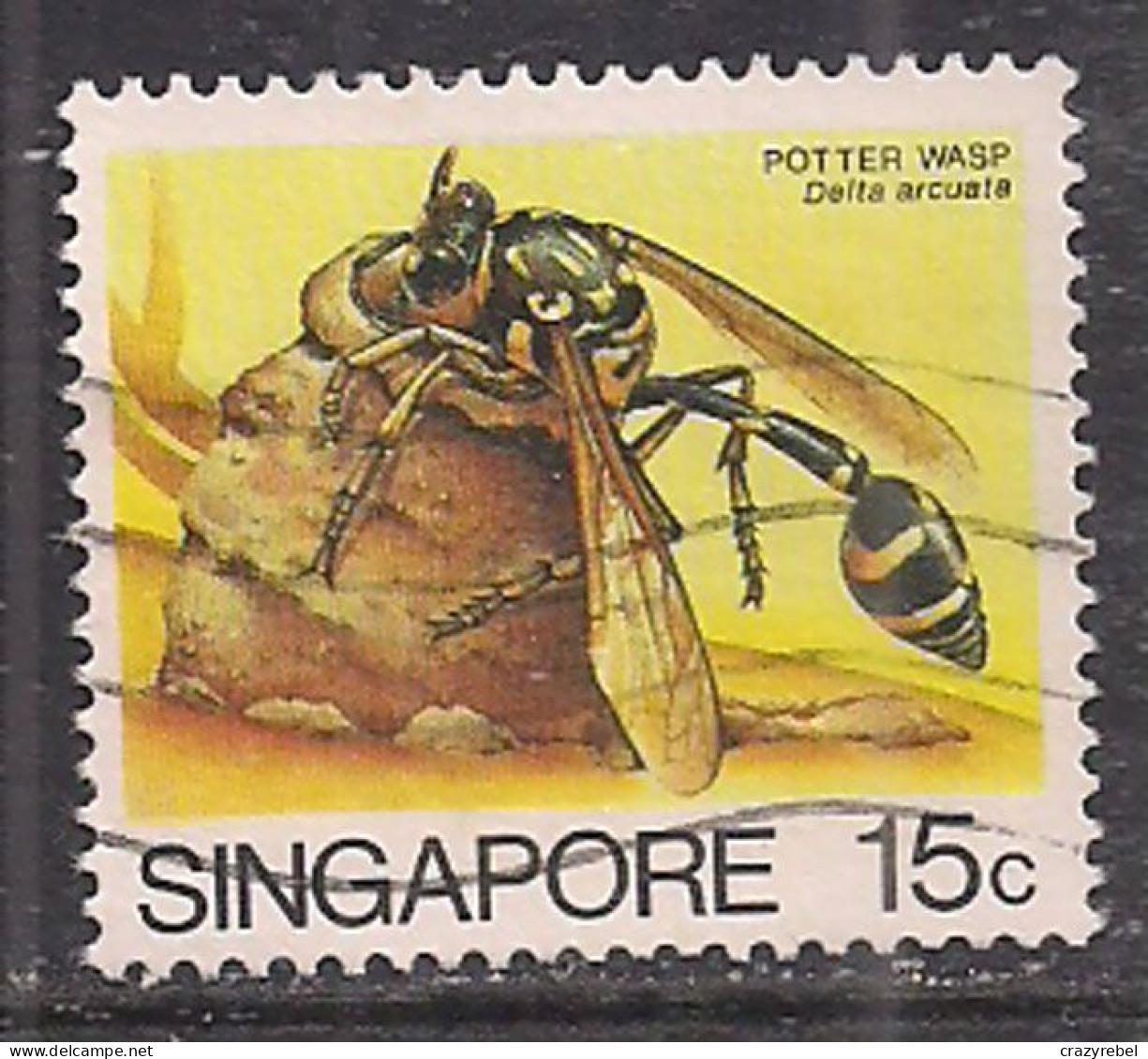 Singapore 1985-89 QE2 15c Potter Wasp SG 493 Used ( C328 ) - Singapore (...-1959)