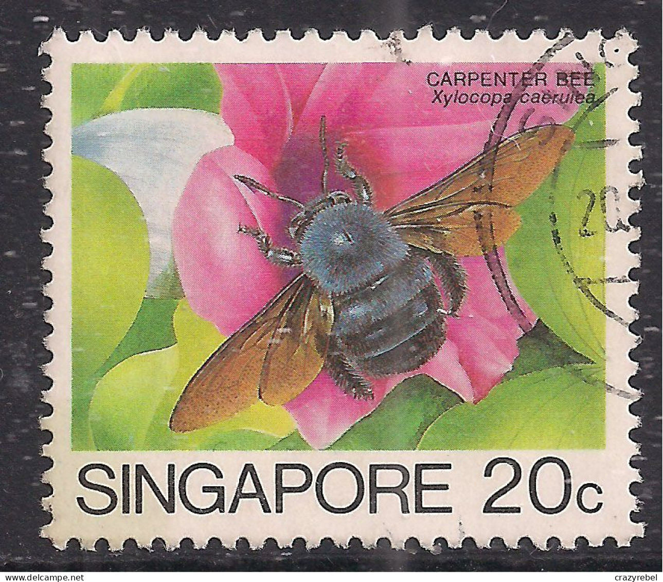 Singapore 1985-89 QE2 20c Carpenter Bee SG 494 Used ( C219 ) - Singapore (...-1959)