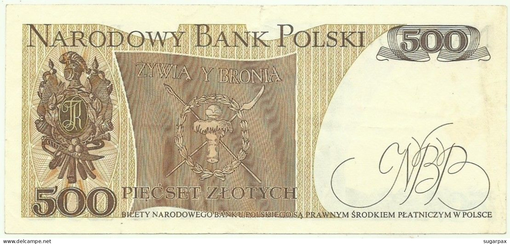 POLAND - 500 Zlotych - 1979 - Pick 145.c - Série BE - Narodowy Bank Polski - Polonia