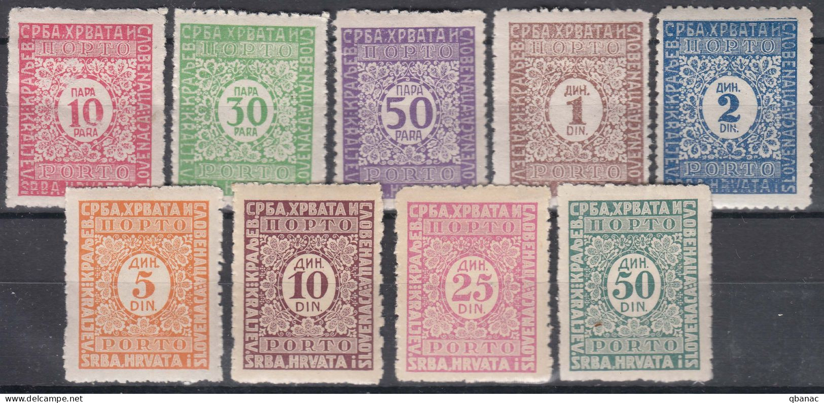 Yugoslavia Kingdom Porto 1921 Mi#53-61 I Mint Hinged - Unused Stamps