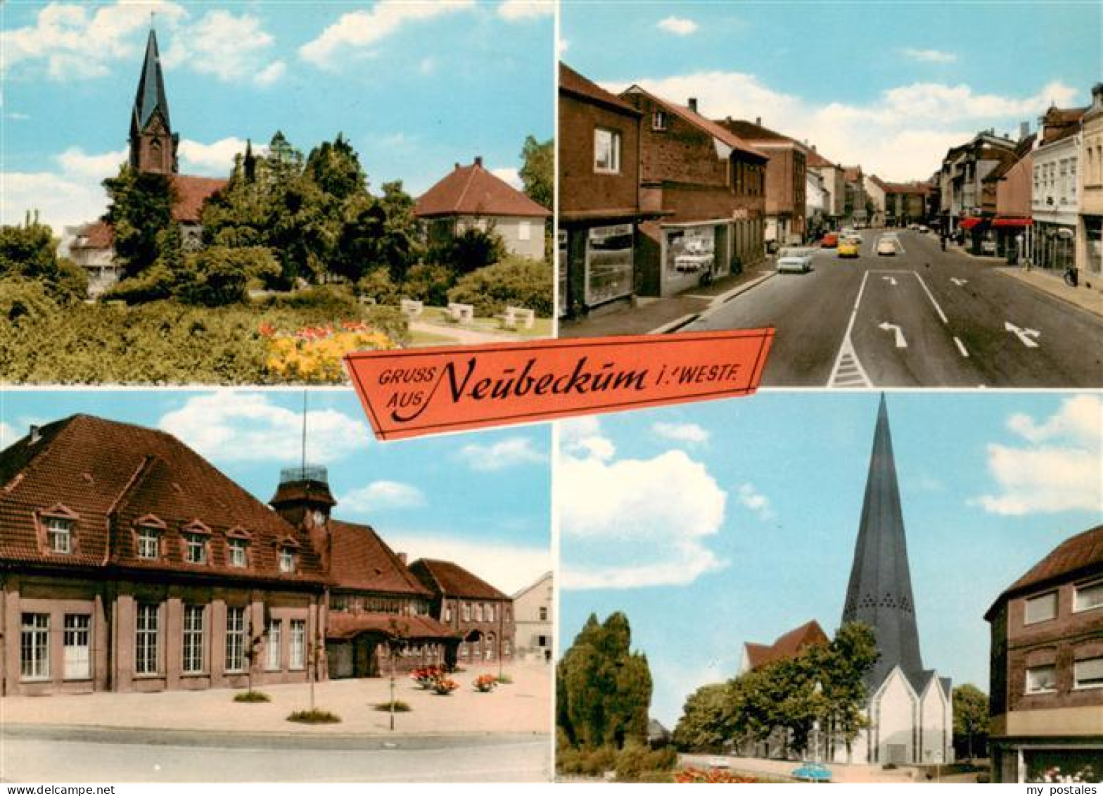 73916189 Neubeckum Kirchen Ortspartie Marktplatz  - Beckum