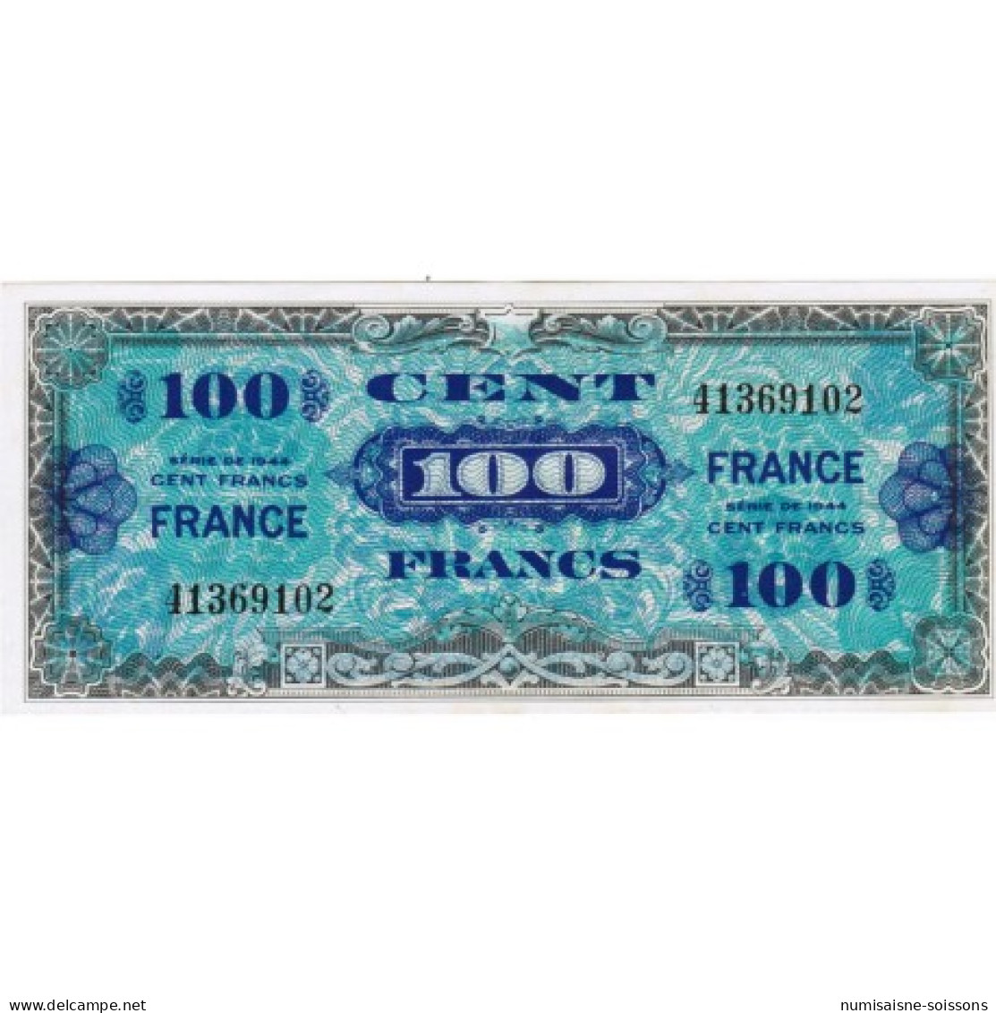 FAY VF 25/1 - 100 FRANCS VERSO FRANCE - 1945 - SANS SÉRIE - PICK 105s - Zonder Classificatie