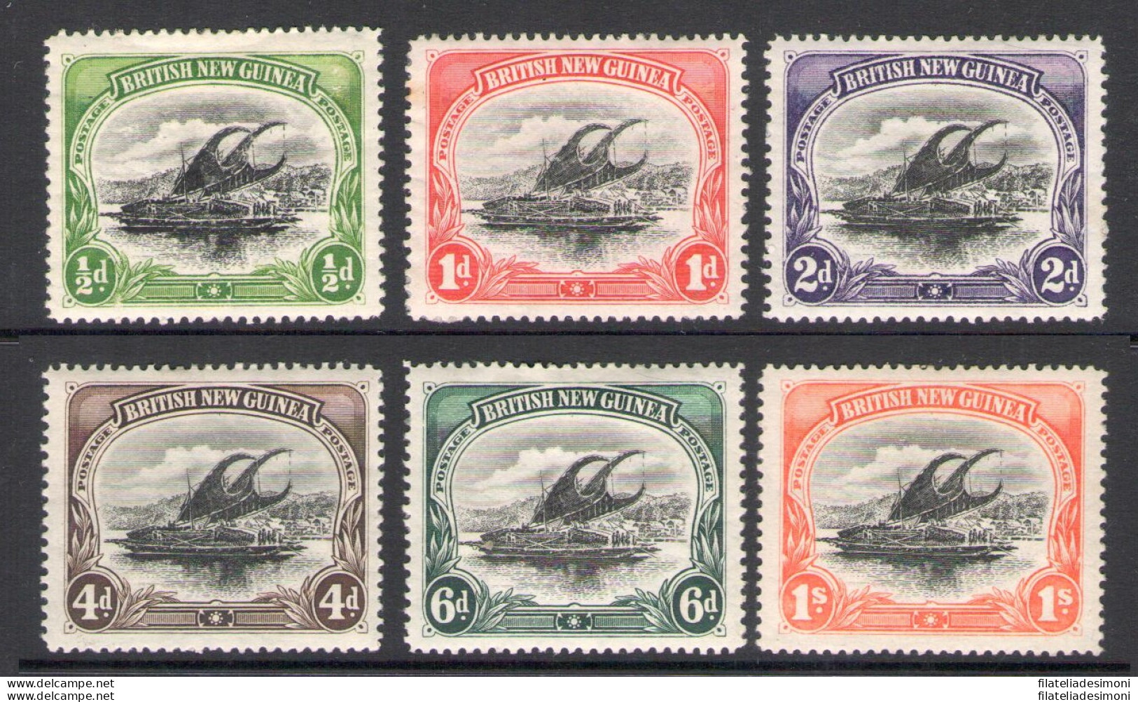 1901-05 British New Guinea - Stanley Gibbons N. 1-3 + 5-7 - Serie Non Completa - 6 Valori - MH* - Autres & Non Classés