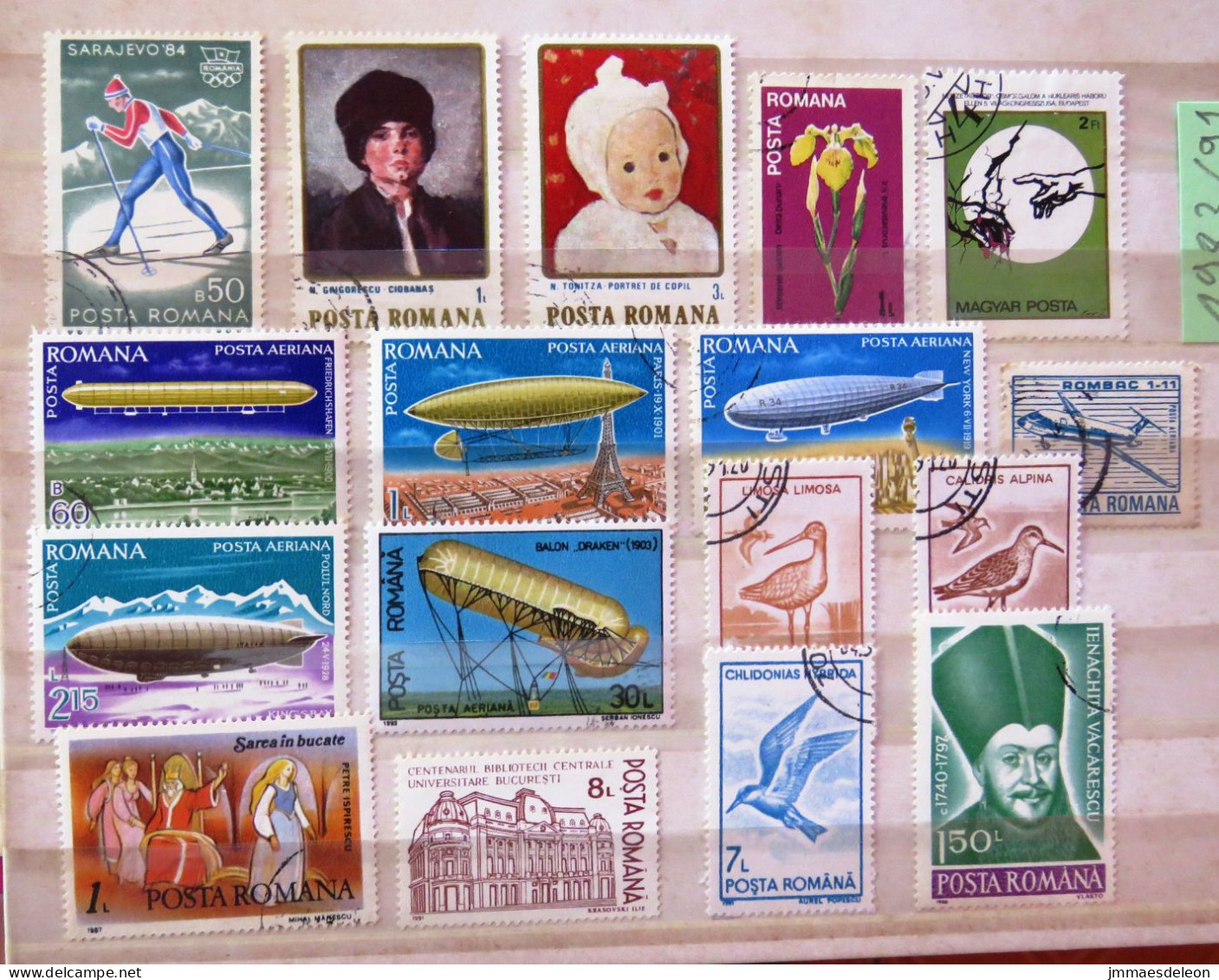 Rumania 1983 - 1991 Porto Paintings Flowers Baloons Birds Plane - Used Stamps