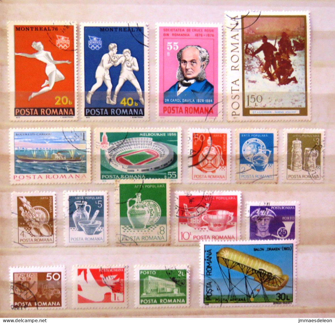 Rumania 1976 - 1983 Paintings Baloons Olympic Stadium Sports Boxing Table Ware - Used Stamps