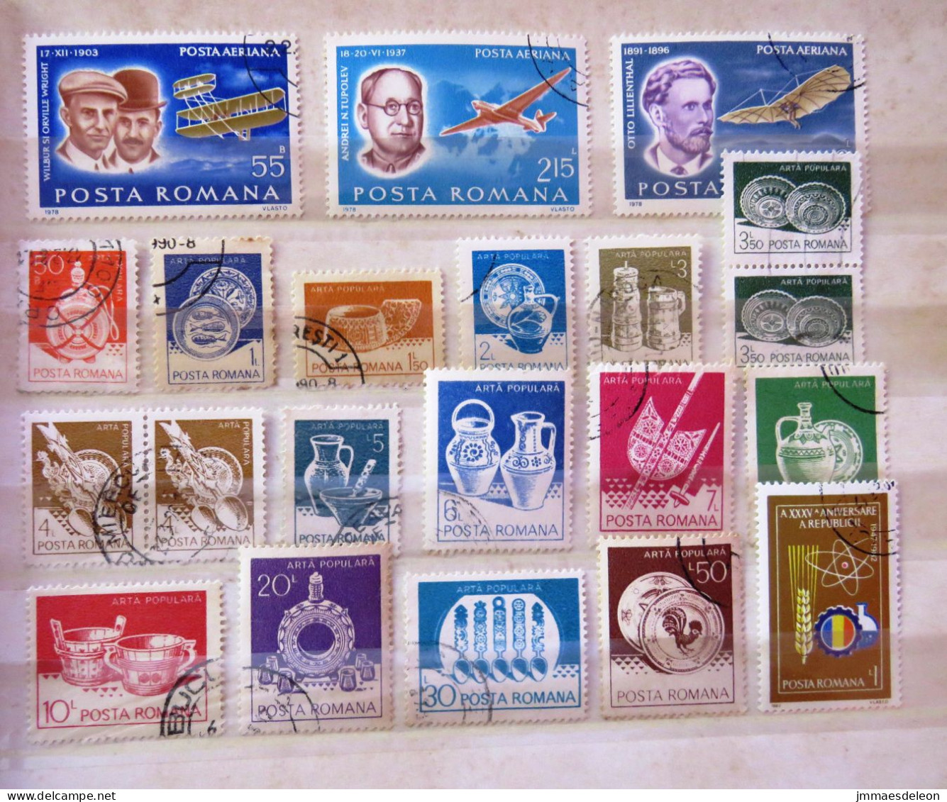 Rumania 1978 - 1982 Planes Tableware - Used Stamps