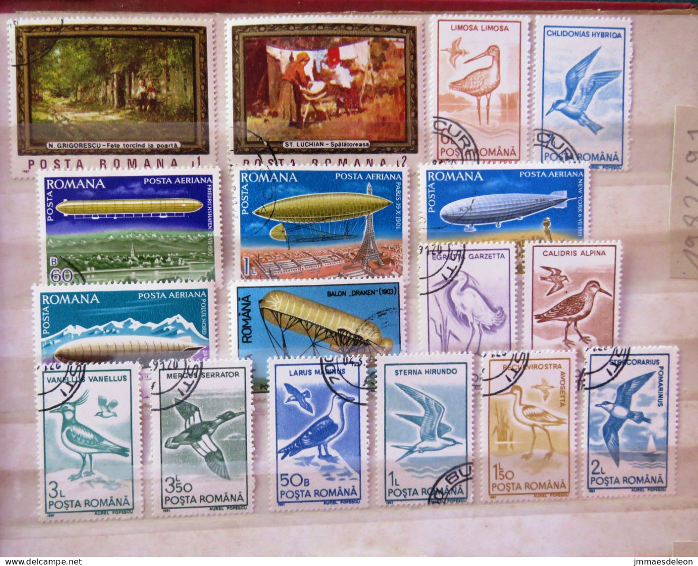 Rumania 1983 - 1991 Paintings Baloons Birds  - Used Stamps