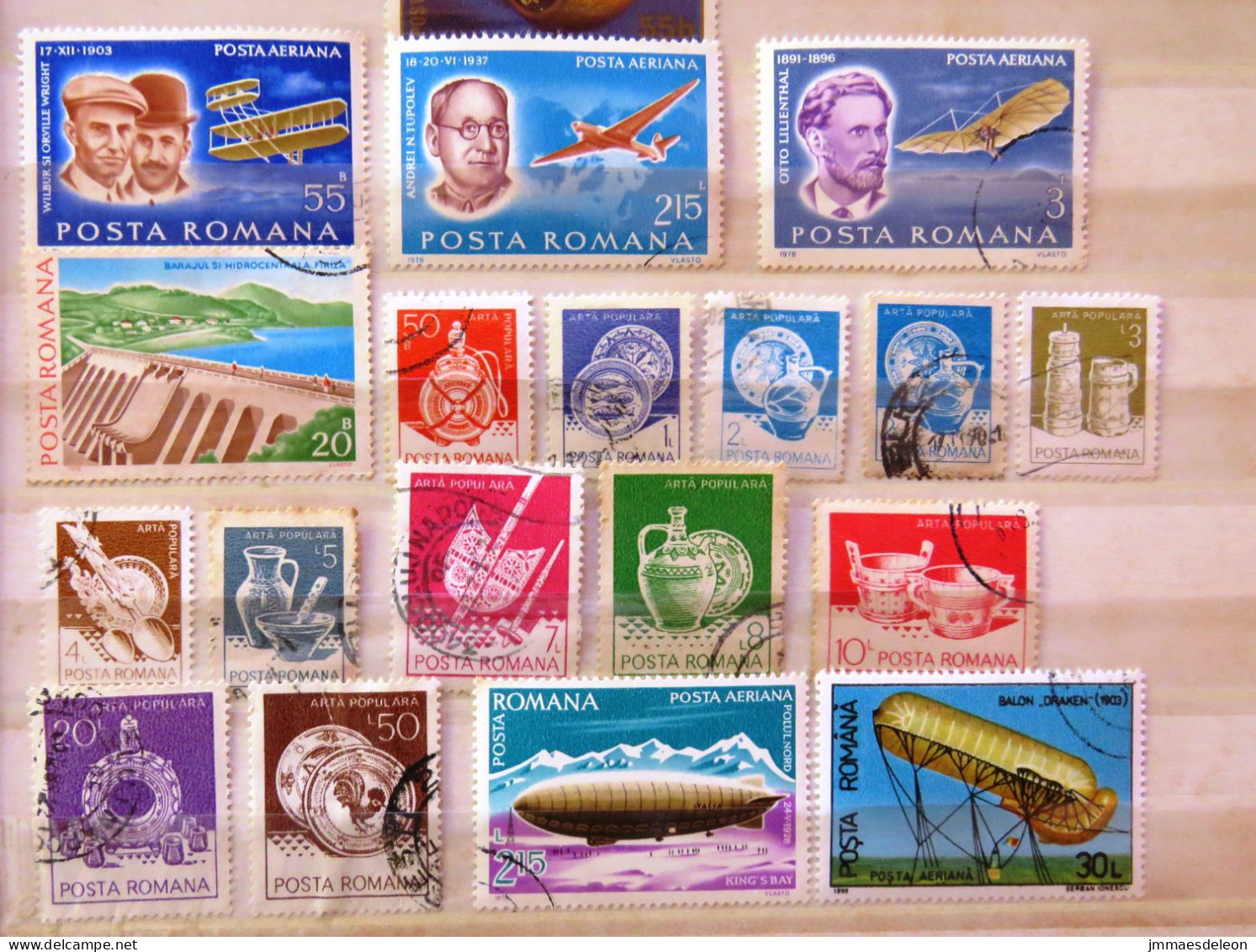 Rumania 1978 - 1983 Baloons Planes Table Ware Electricity Dam - Used Stamps