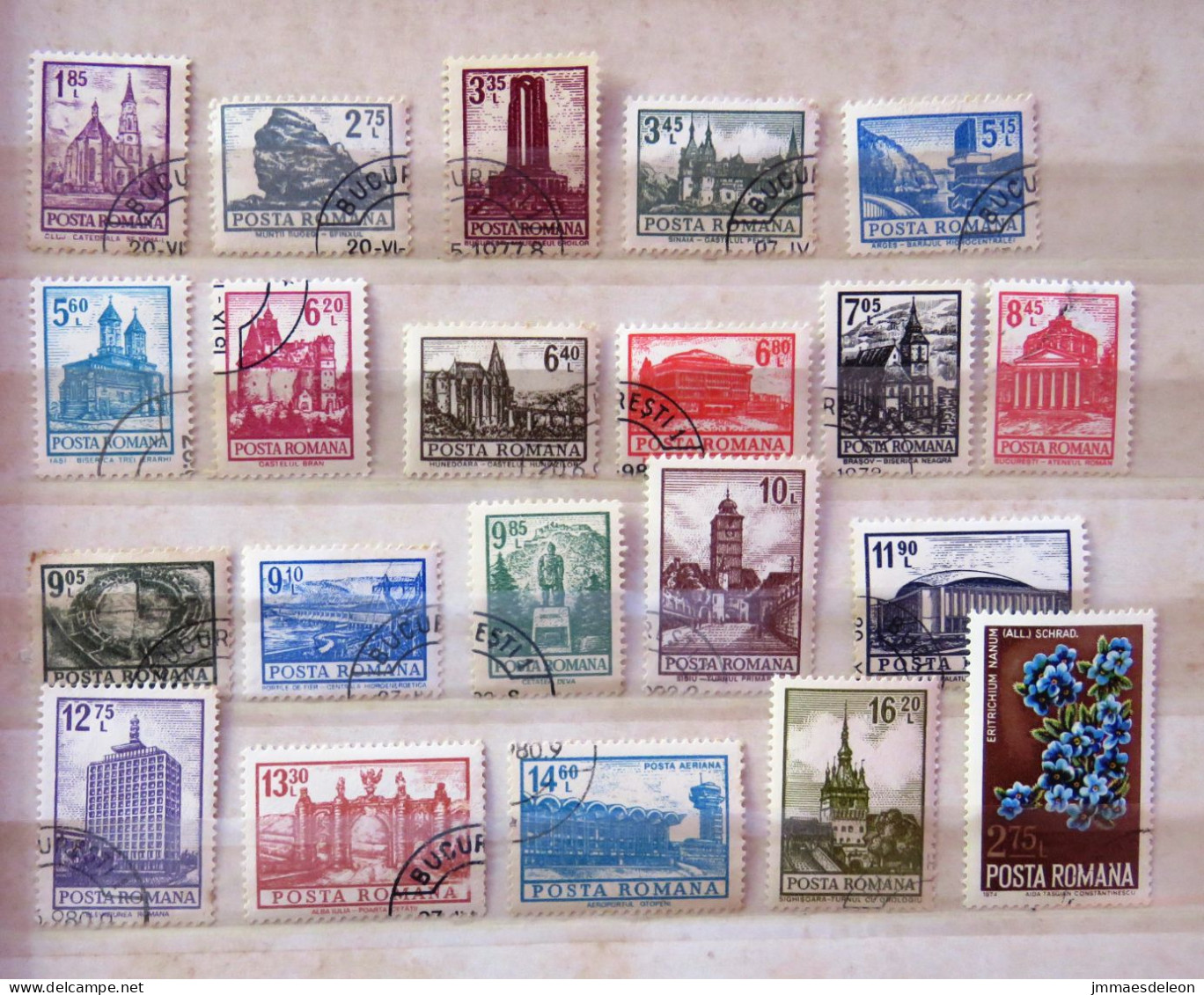Rumania 1973 - 1974 Churches Buildings Monuments Flowers - Used Stamps