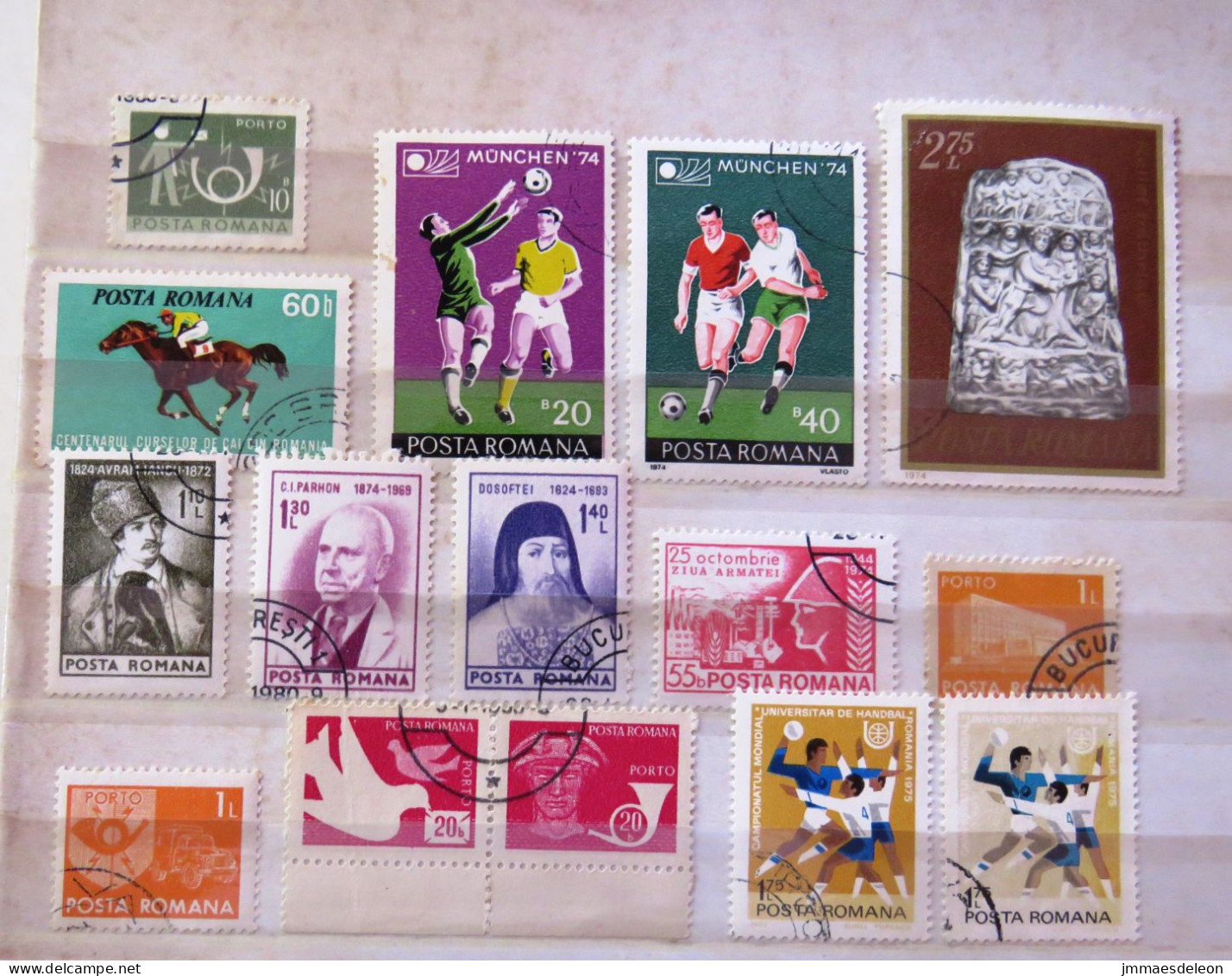 Rumania 1974 - 1975 Archaeology Sports Horse Football Porto - Used Stamps