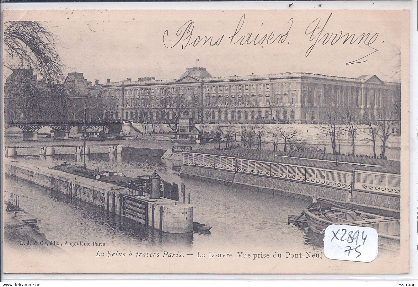 PARIS- LA SEINE- LE LOUVRE- VUE PRISE DU PONT-NEUF - La Seine Et Ses Bords