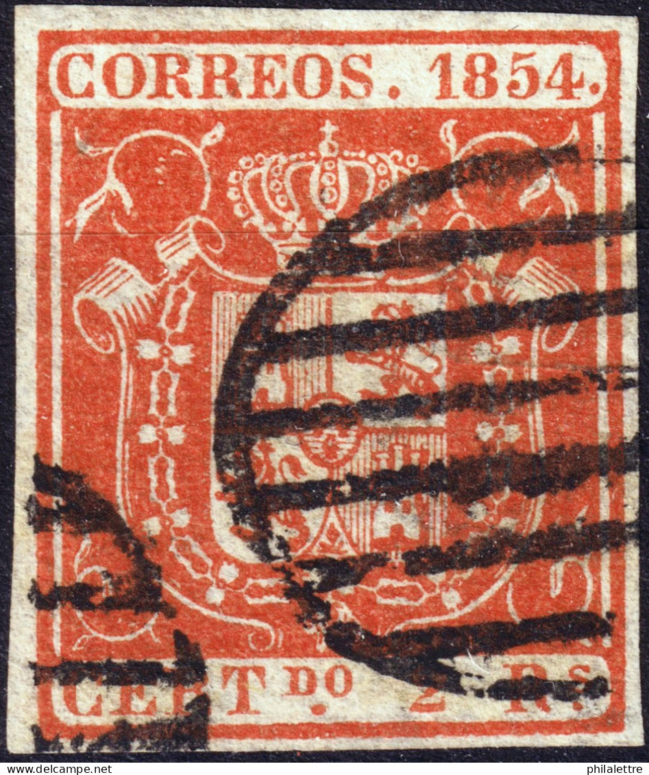 ESPAGNE / ESPANA / SPAIN - 1854 - Ed.25 2Rs Rojo Usado Parilla Negra - Muy Bonito - Gebraucht