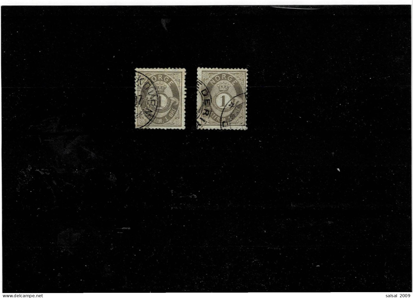 NORVEGIA ,"Corno Di Posta ",1 Or. 2 Pezzi Usati ,qualita Ottima - Used Stamps