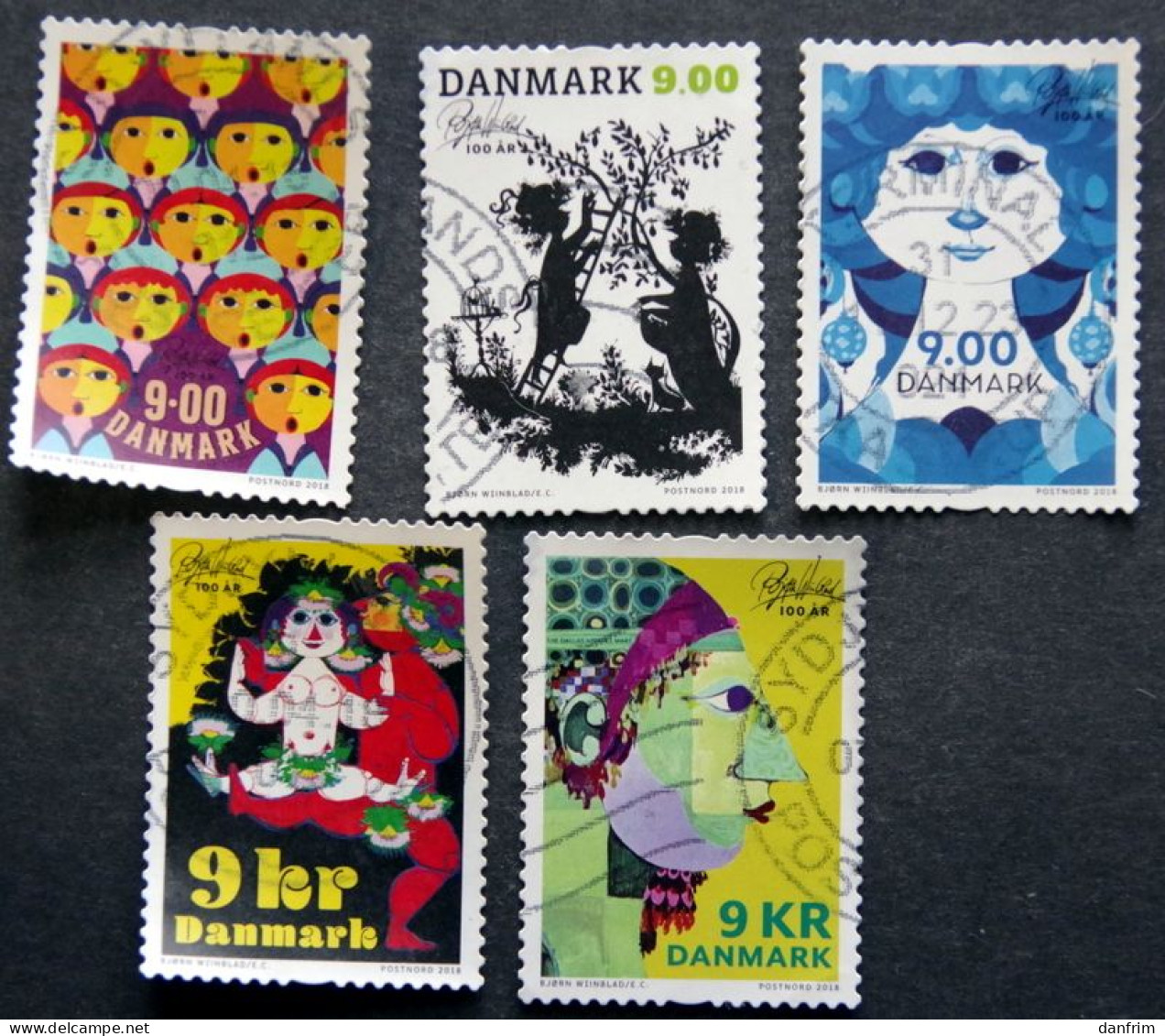 Denmark 2018  The 100th Anniversary Of Bjørn Wiinblad's Birth   Minr.1937-41  (O)        (lot G 181) - Used Stamps