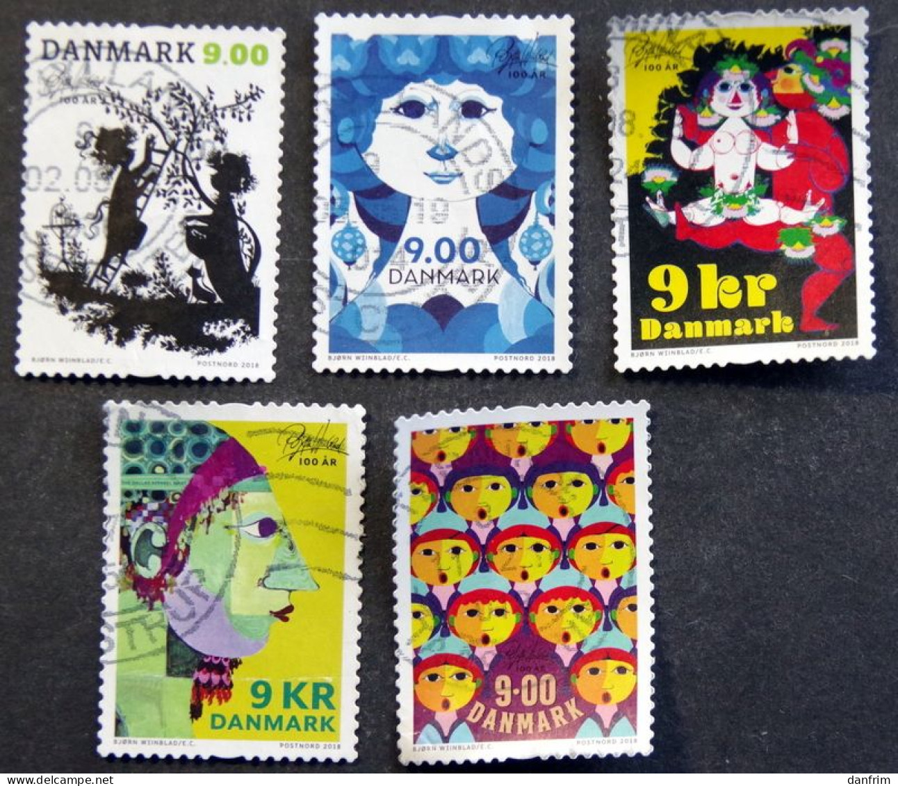 Denmark 2018  The 100th Anniversary Of Bjørn Wiinblad's Birth   Minr.1937-41  (O)        (lot G 2083) - Gebraucht