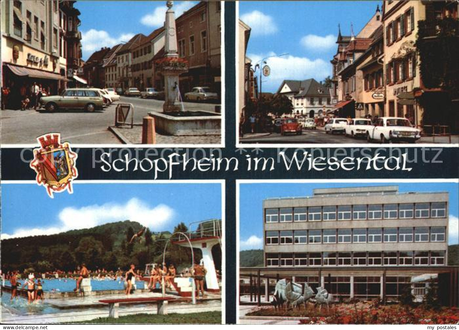 72511939 Schopfheim Hauptstrasse Schwimmbad Gewerbeschule Schopfheim - Schopfheim
