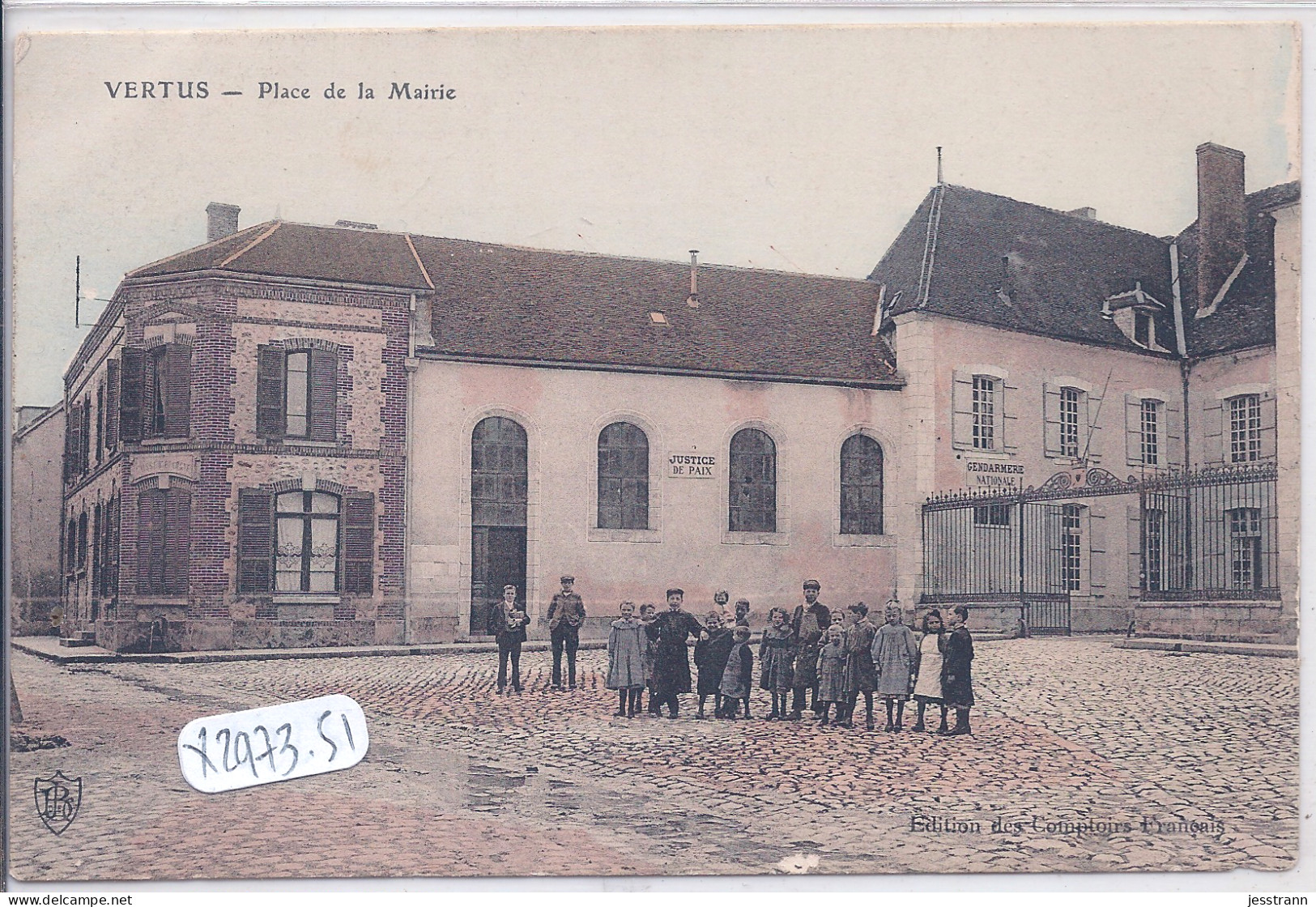 VERTUS- PLACE DE LA MAIRIE- LA MAISON DE JUSTICE ET PAIX- COLORISEE- LA JEUNESSE DU PAYS - Vertus