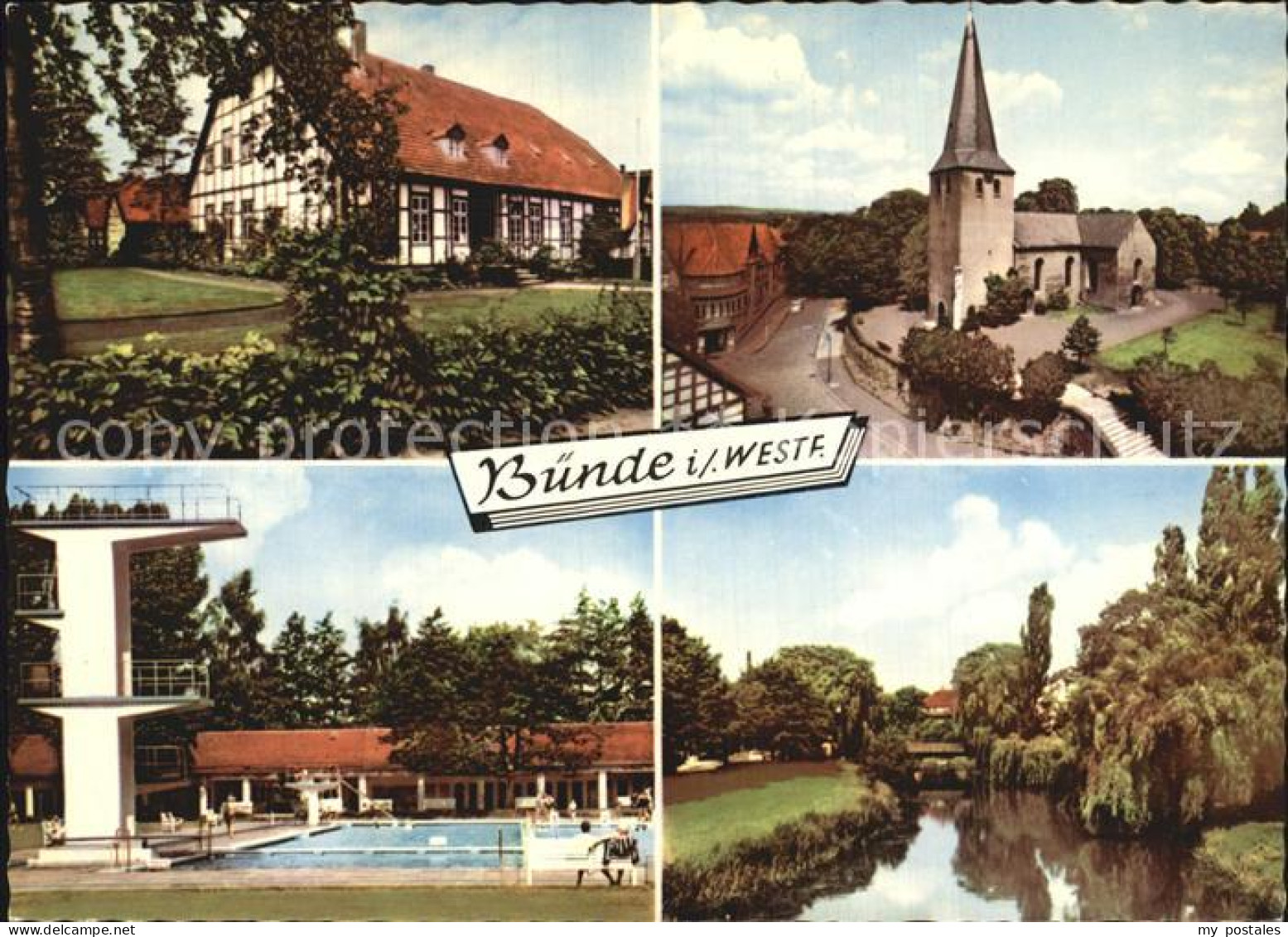72507723 Buende Westfalen Kirche Flusspartie Freibad Buende - Buende