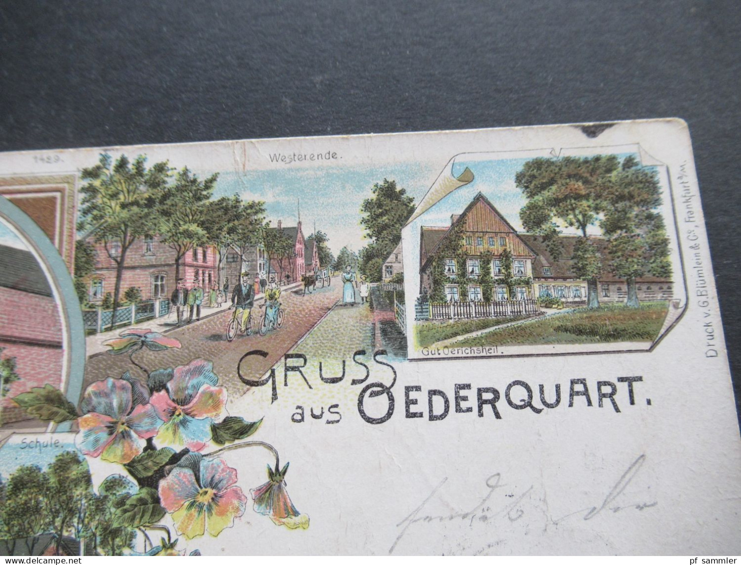 1898 DR Krone / Adler Litho Mehrbild AK Gruss Aus Oederquart F. Norden's Verlag Stempel K1 Oederquart Nach Otterndorf - Stade