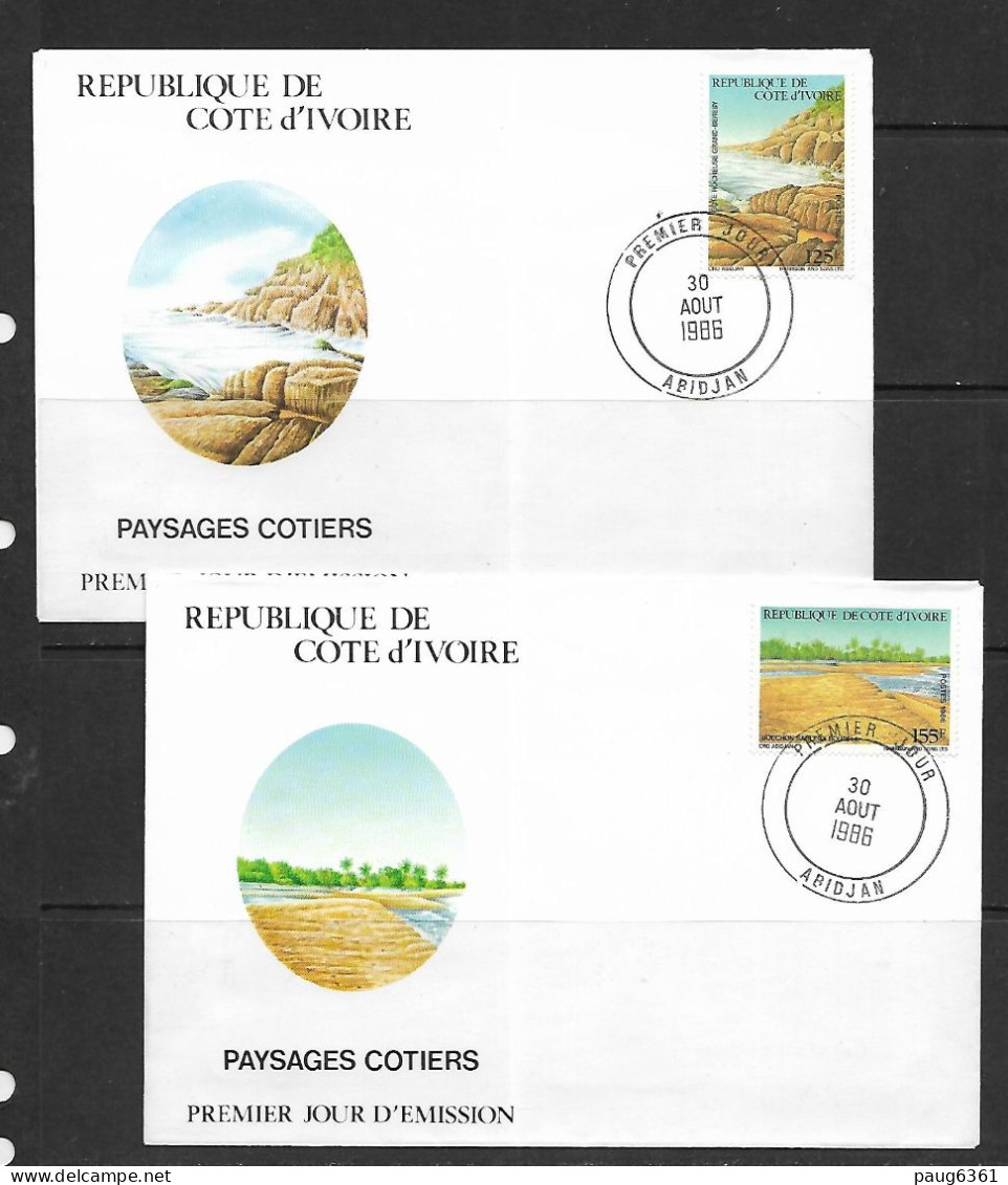 COTE D'IVOIRE 1986 FDC PAYSAGES COTIERS  YVERT N°777/778 - Autres & Non Classés