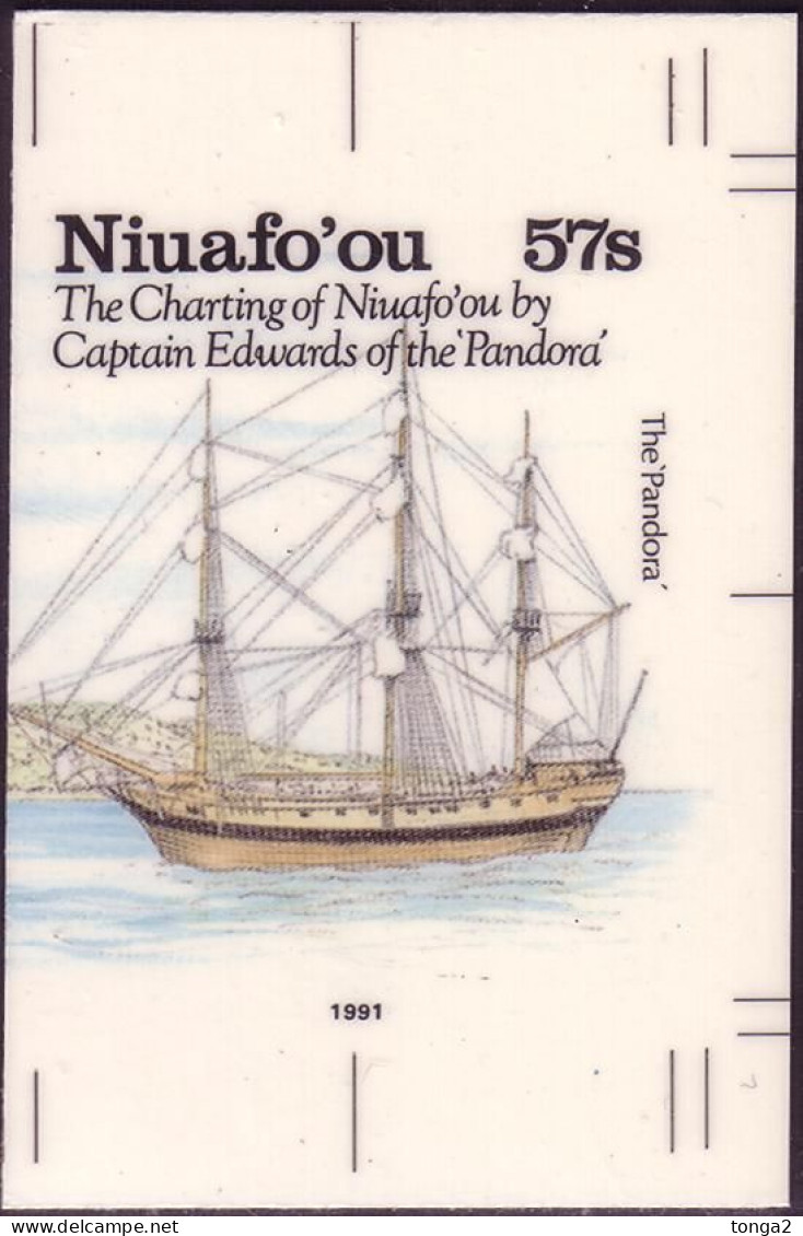 Tonga Niuafoou 1991 Cromalin Proof - Pandora - Search For The Bounty - Bligh - 5 Exist - Tonga (1970-...)