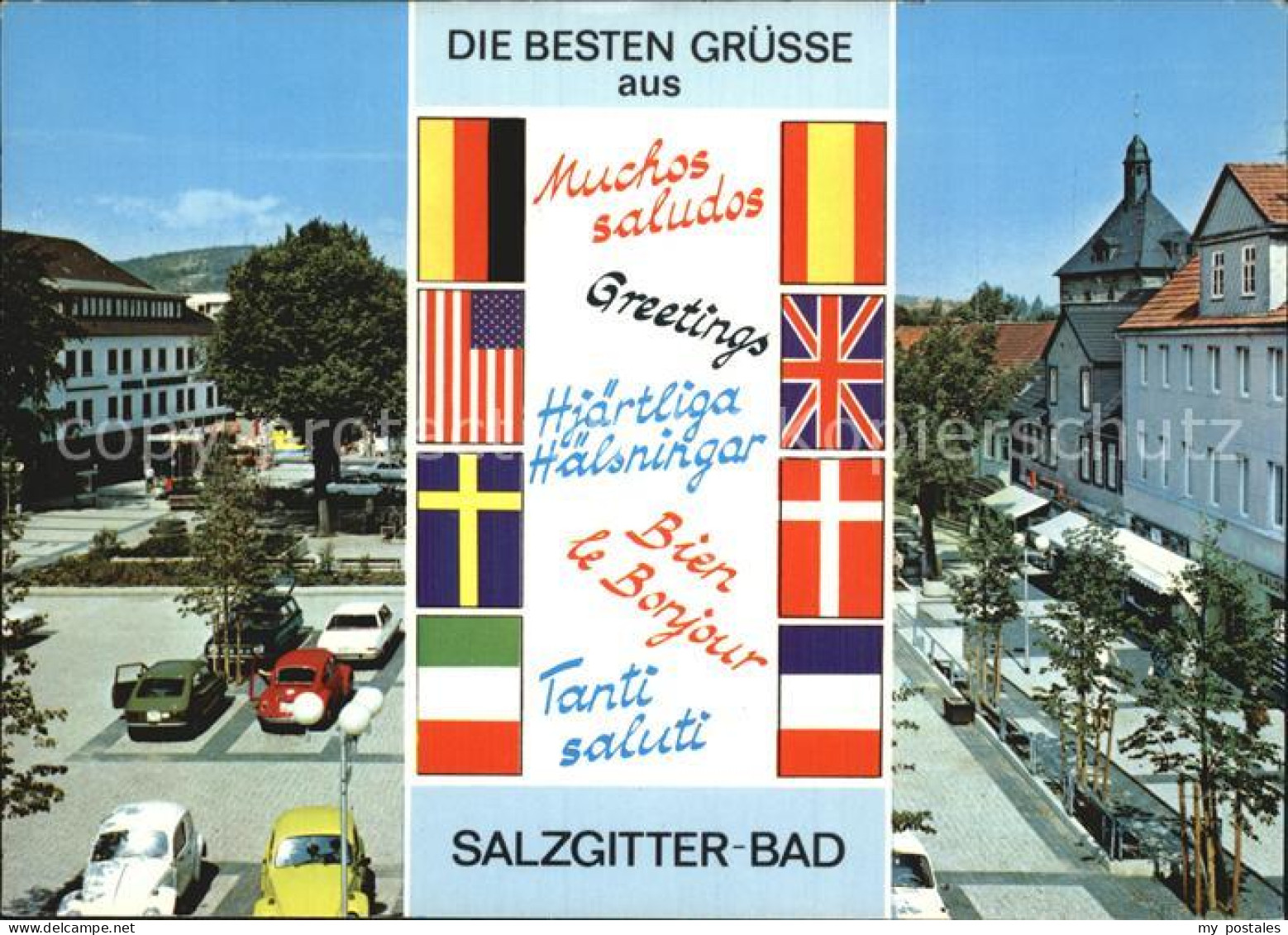72525919 Bad Salzgitter Marktplatz Nationalflaggen Bad Salzgitter - Salzgitter