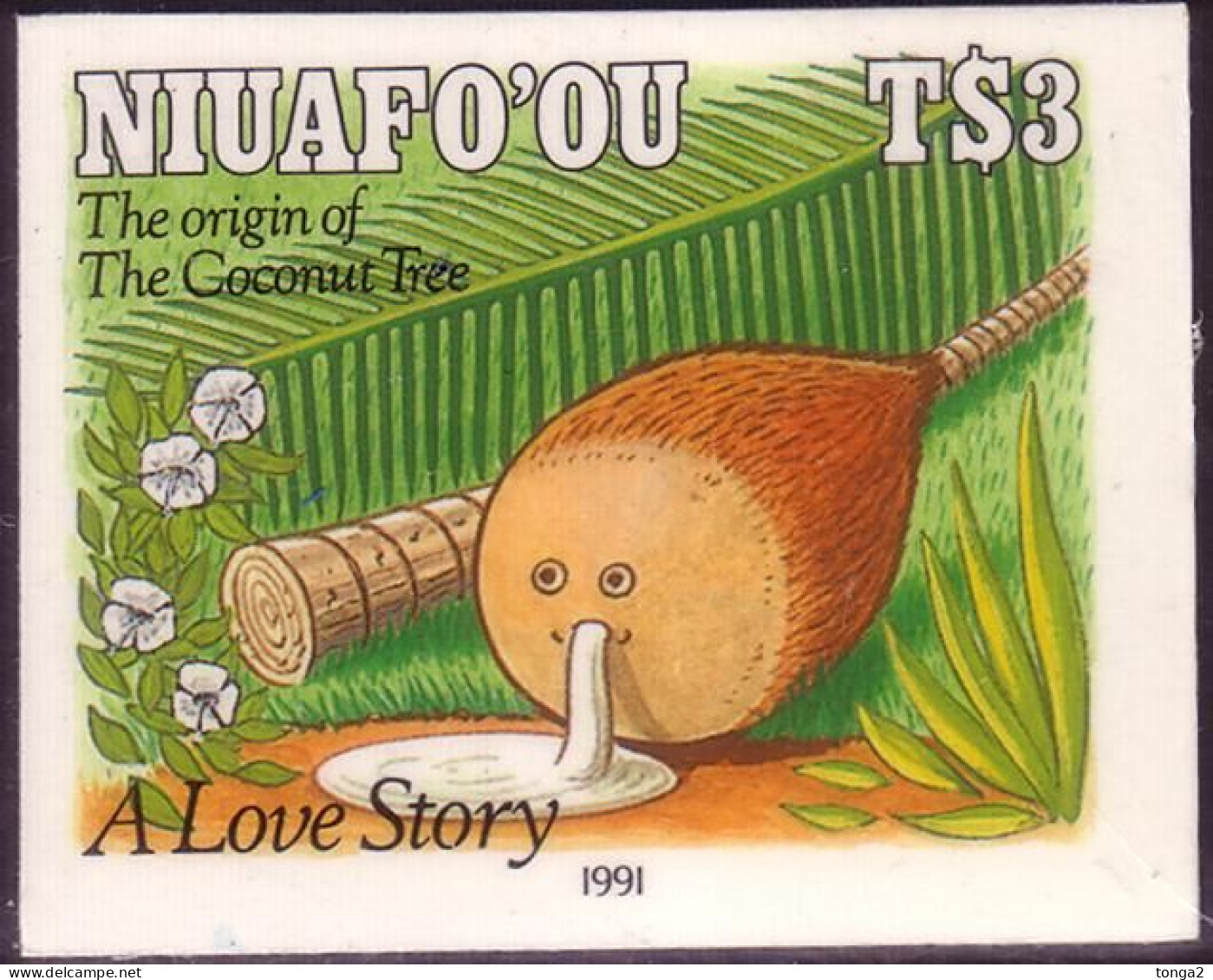 Tonga Niuafo'ou Cromalin Proof 1991 - Legend Of The Coconut - Palm Tree - Read Description To See Story - 5 Exist - Tonga (1970-...)