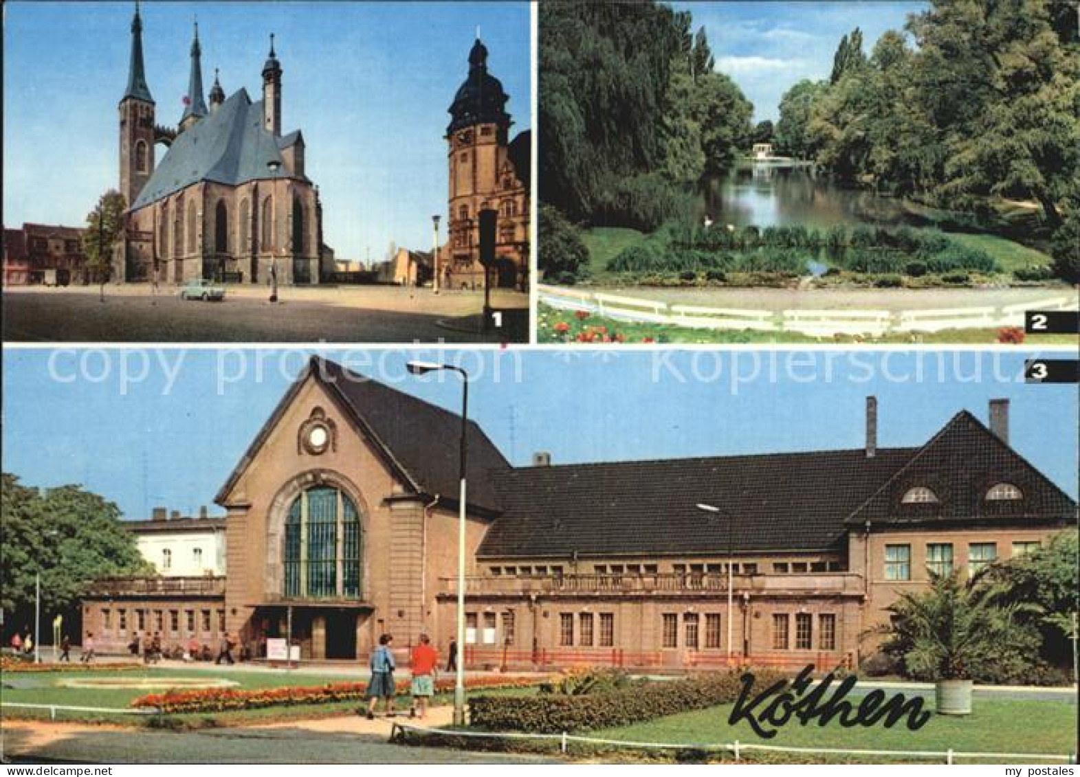 72524751 Koethen Anhalt Marktplatz St Jakobskirche Rathaus Hubertusteich Bahnhof - Koethen (Anhalt)