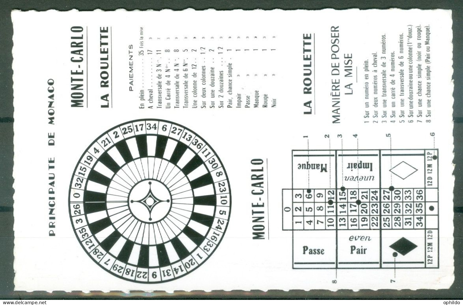 CP Roulette Jeu Monte Carlo  Monaco  Pour L'Allemagne 1957   - Sin Clasificación