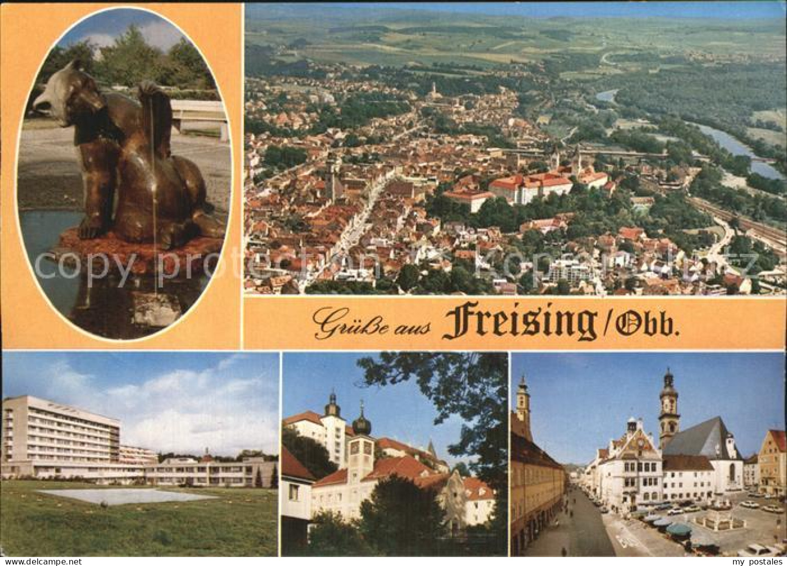 72522795 Freising Oberbayern Skulptur Hochhaus Kirche Strassenpartie Freising - Freising