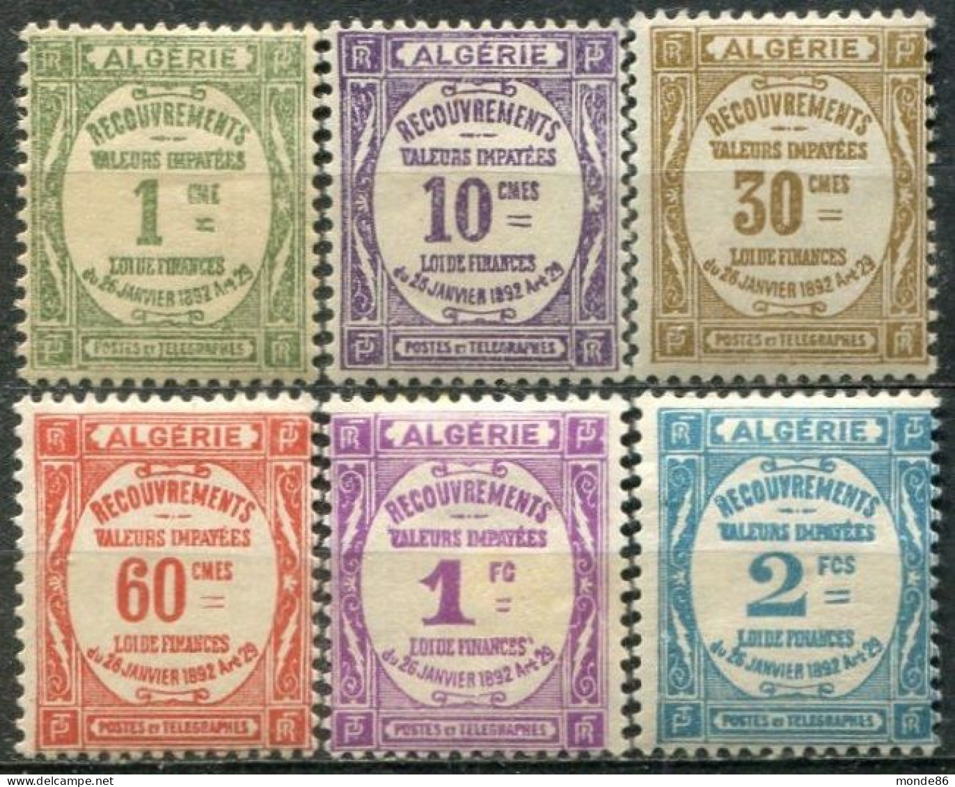 ALGERIE - Y&T Taxe N° 15-20 * - Timbres-taxe