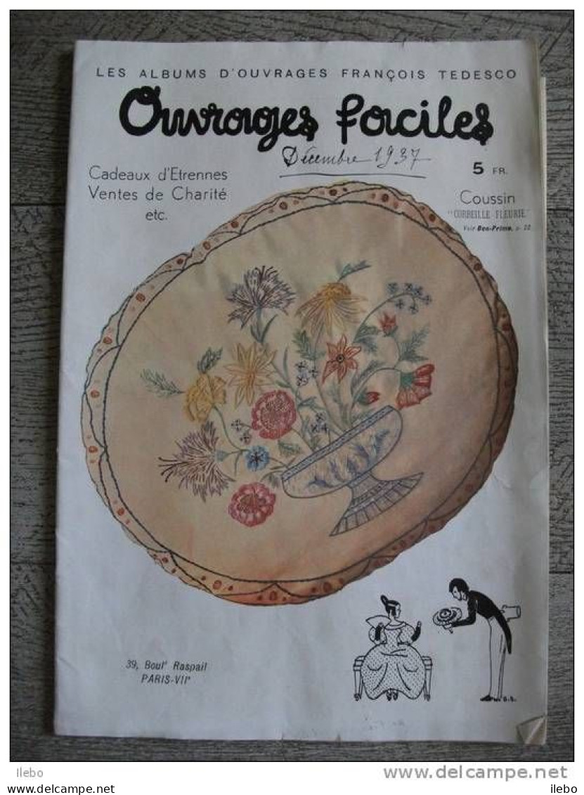 Ouvrages Faciles  Broderie Patron Mode 1937 Tedesco - Moda