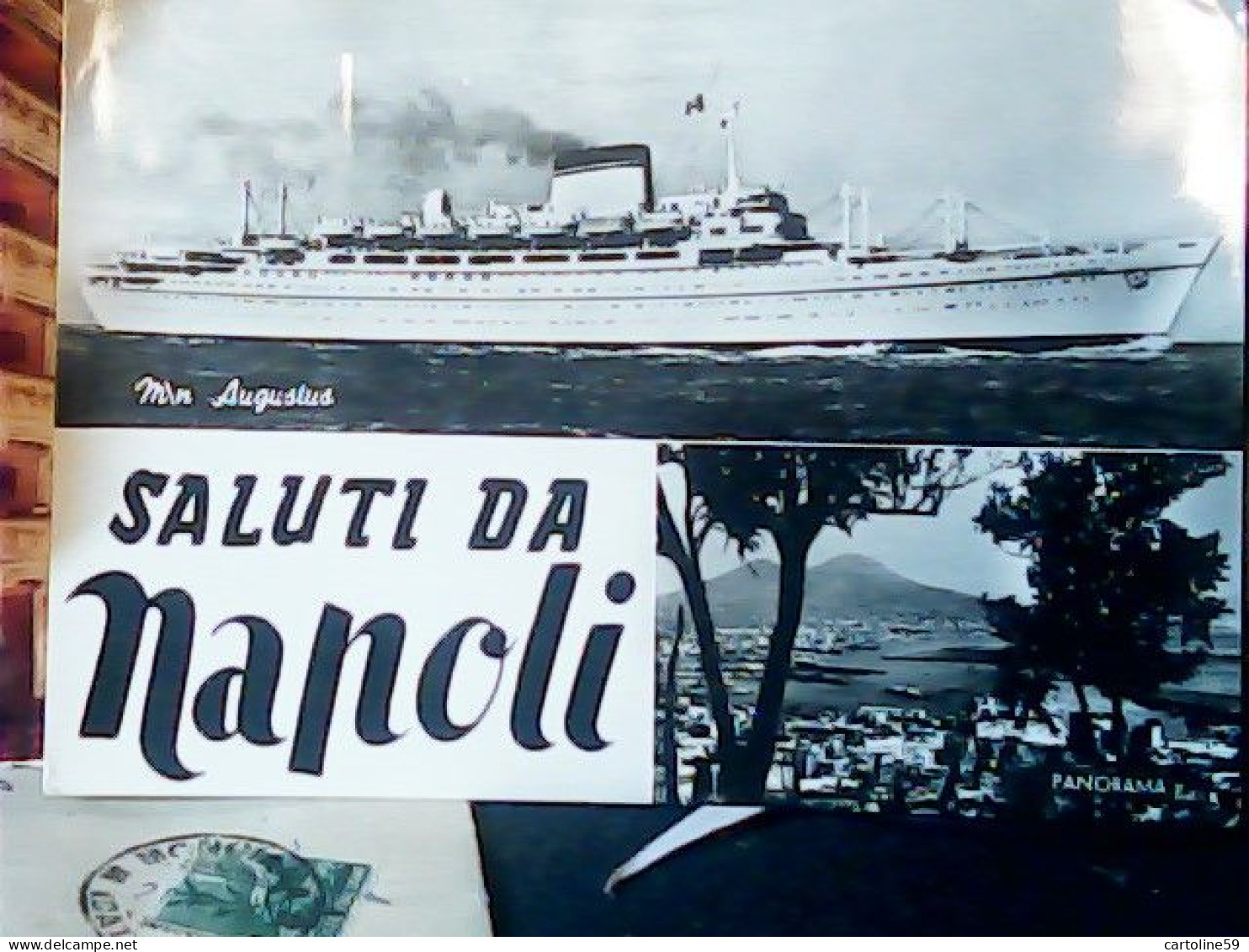 VEDUTE NAPOLI  NAVE  SHIP CRUISER PIROSCAFO  AUGUSTUS  VB1959  JT6669 - Portici