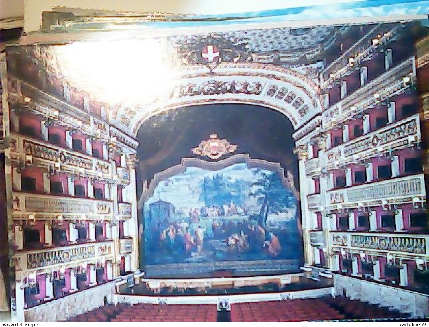 8 CARD NAPOLI THEATER TEATRO S SAN CARLO INTERNO  N1957<  JT6670 - Portici