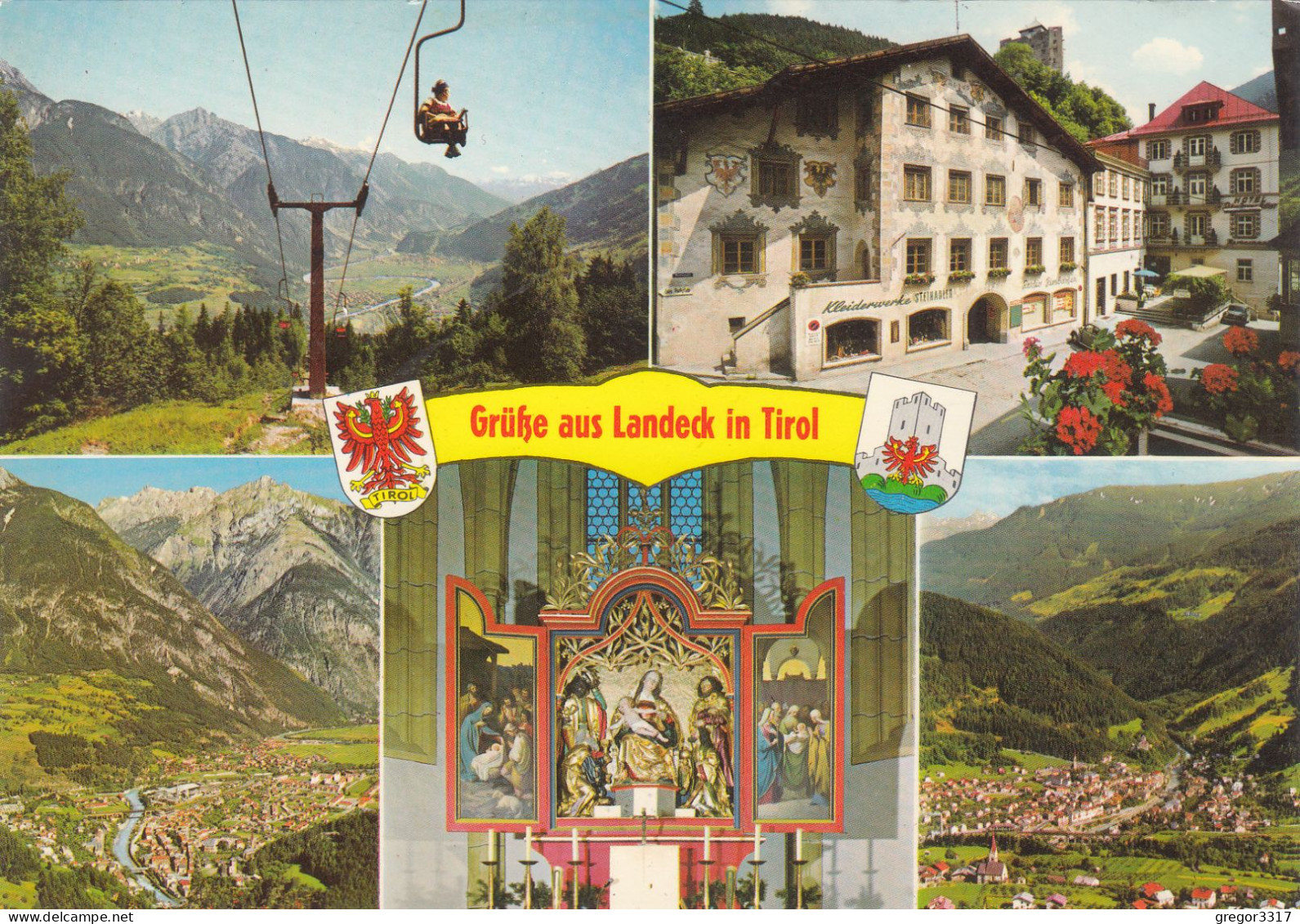 E4183) Gruss Aus LANDECK In Tirol - Sessellift Luftbild Kleiderwerke Steinadler U. Altar - - Landeck