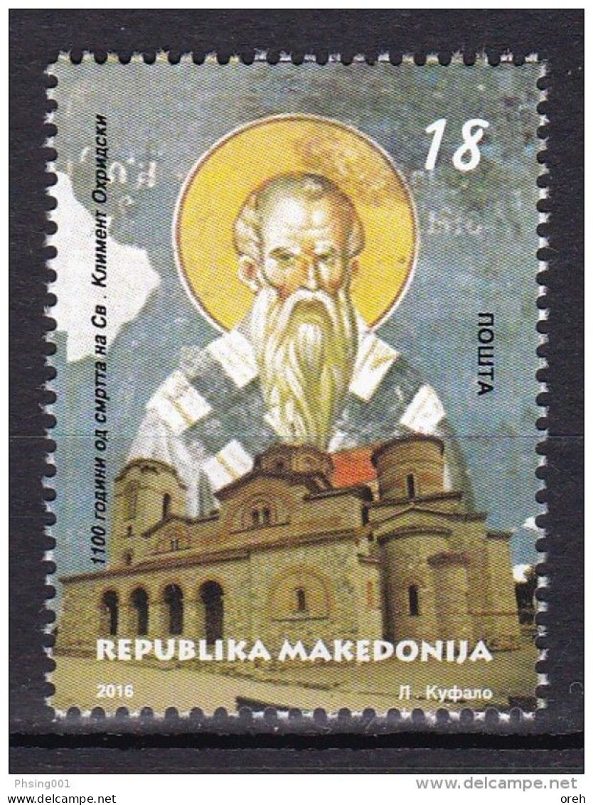 MACEDONIA 2016, RELIGION, KLIMENT OF OHRID,,MNH - Cristianismo