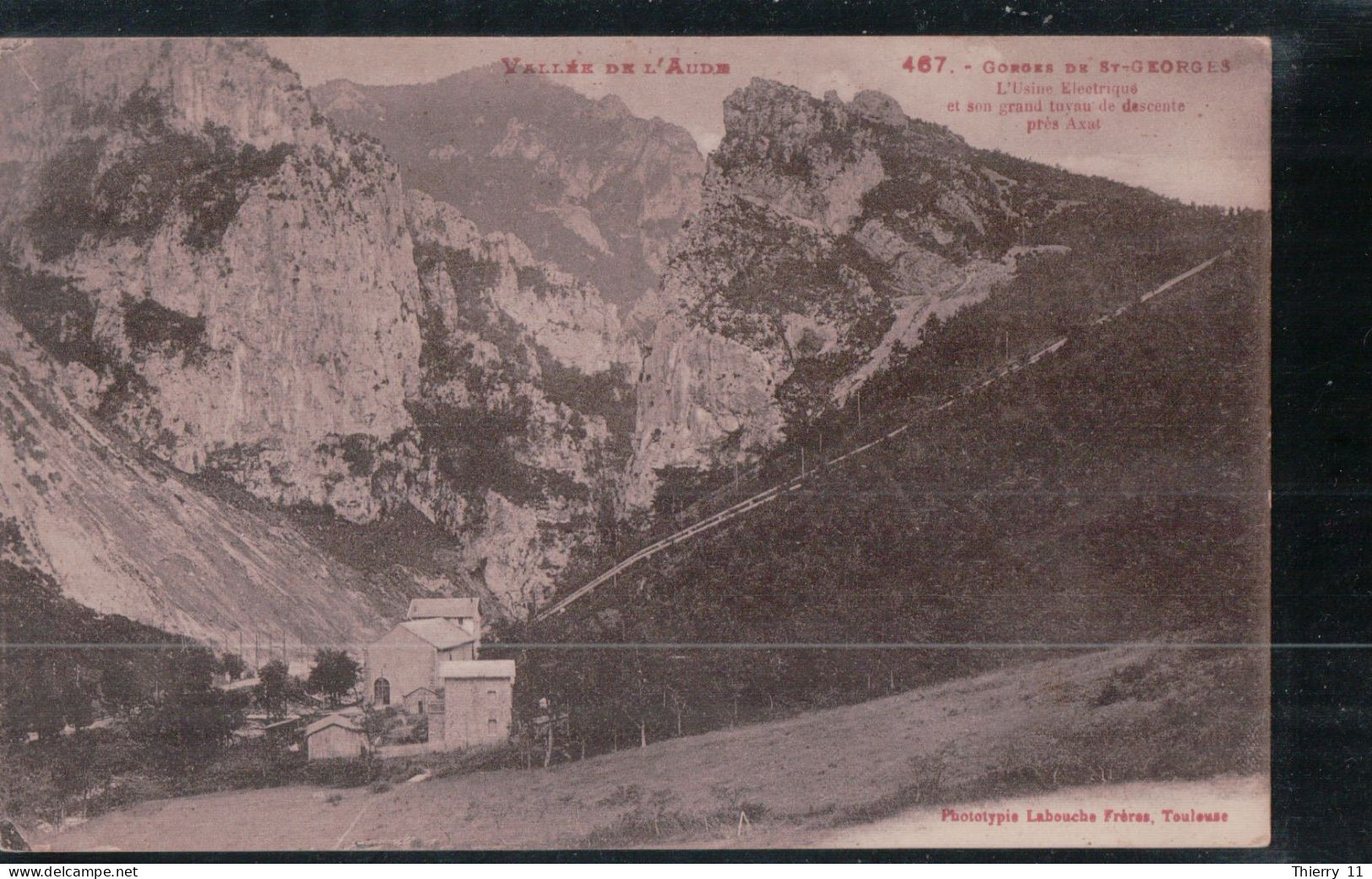 Cpa 11 Gorges De St Georges L'usine électrique Et Son Grand Tuyau Des Descente Près Axat - Axat