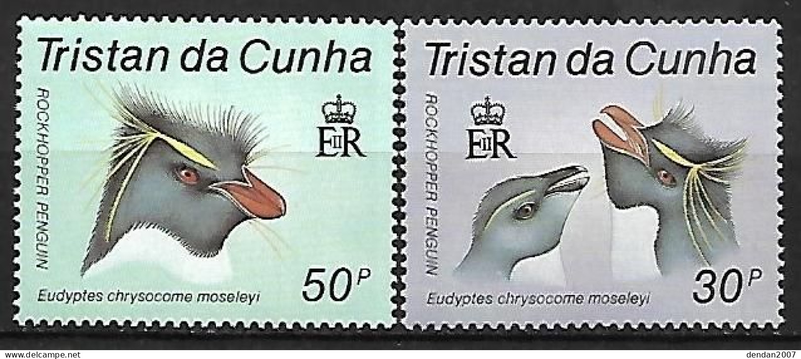 Tristan Da Cunha - MNH ** 1987 Set 2/4 :  Northern Rockhopper Penguin -   Eudyptes Moseleyi - Pinguïns & Vetganzen