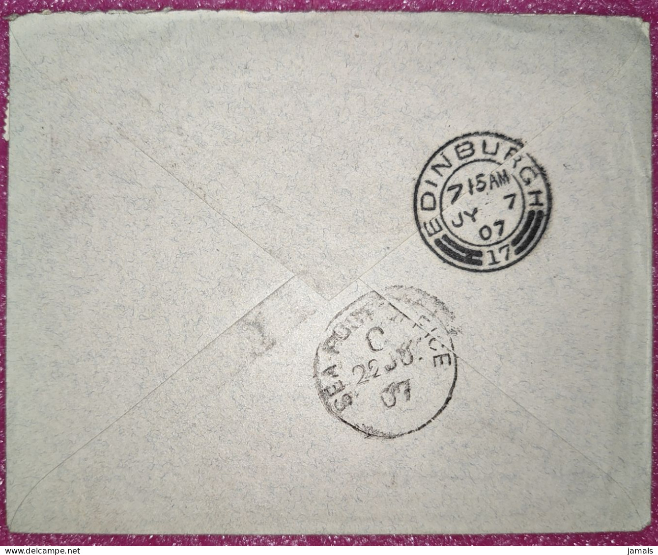 Br India King Edward Half Anna Used On Cover, Sea Post Office Postmark As Scan - 1902-11 Roi Edouard VII