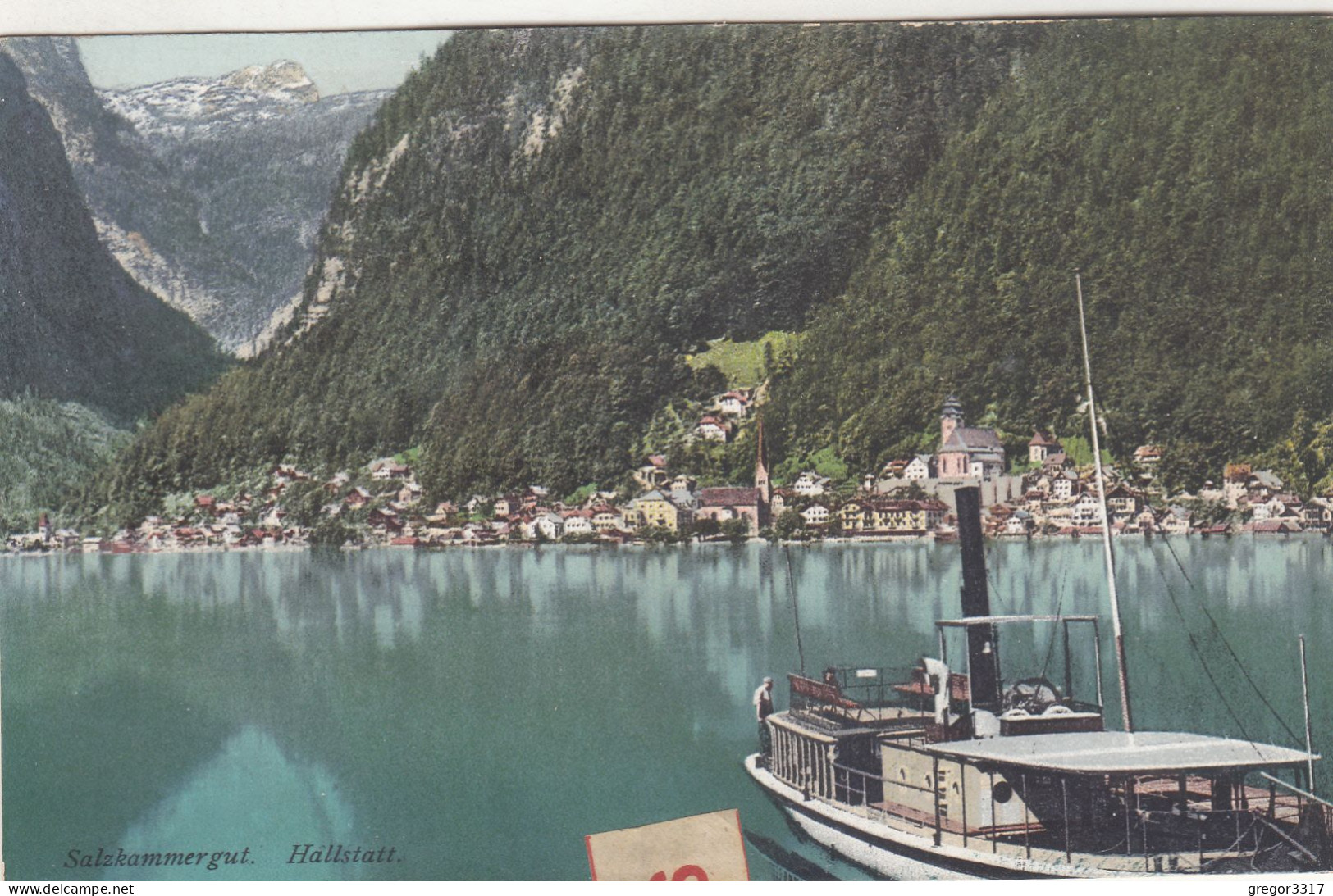 E4206) HALLSTATT - Salzkammergut - SCHIFF DAMPFER Im Vordergrund Alt ! - Hallstatt